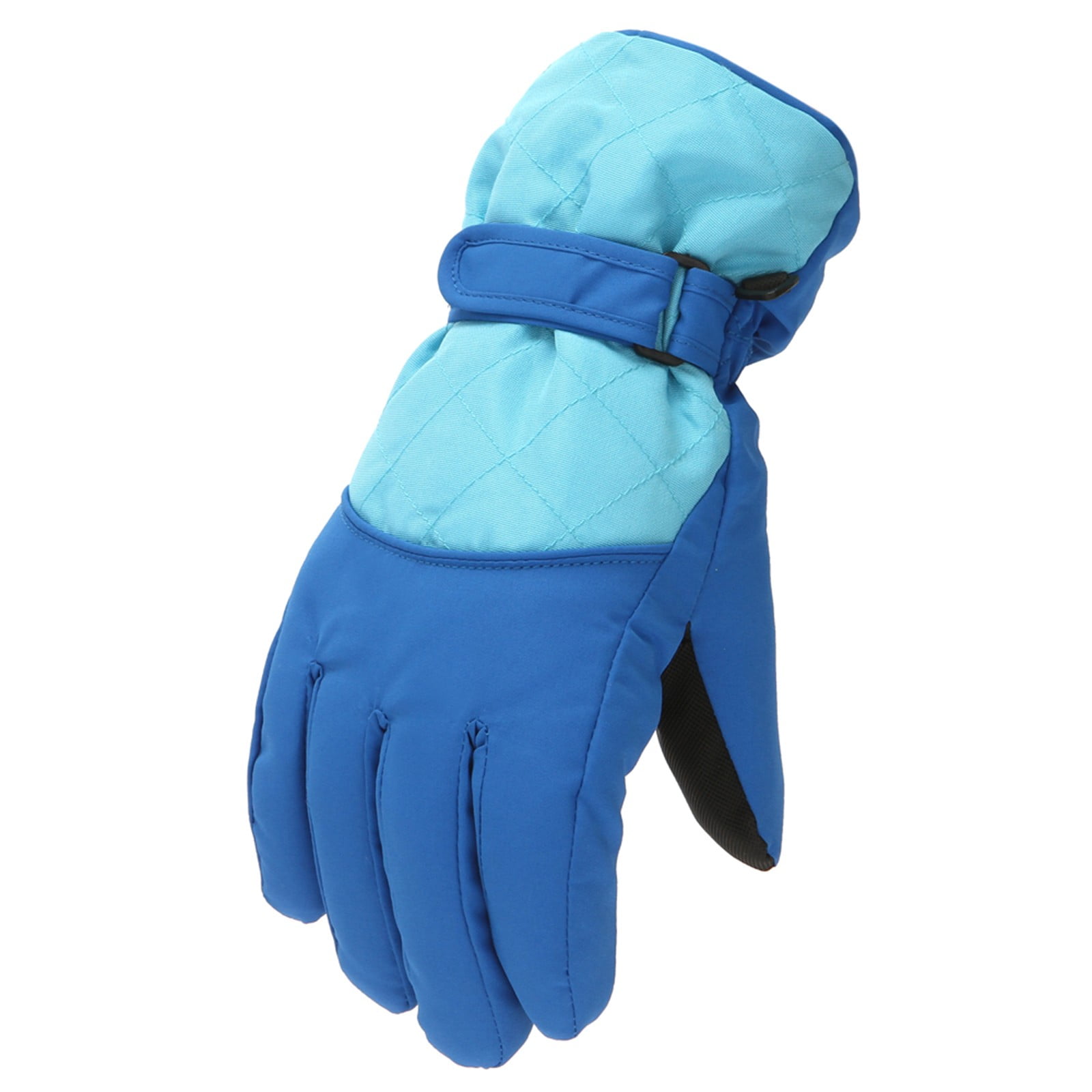 GXWEA Gloves For Kids Toddler Skis Kids Gloves Winter Gloves Thick Gloves Stretchy Warm Gloves Boys Girls 6-24 Months 10-16 Year AHA2 kids snow gloves Blue - Image 1