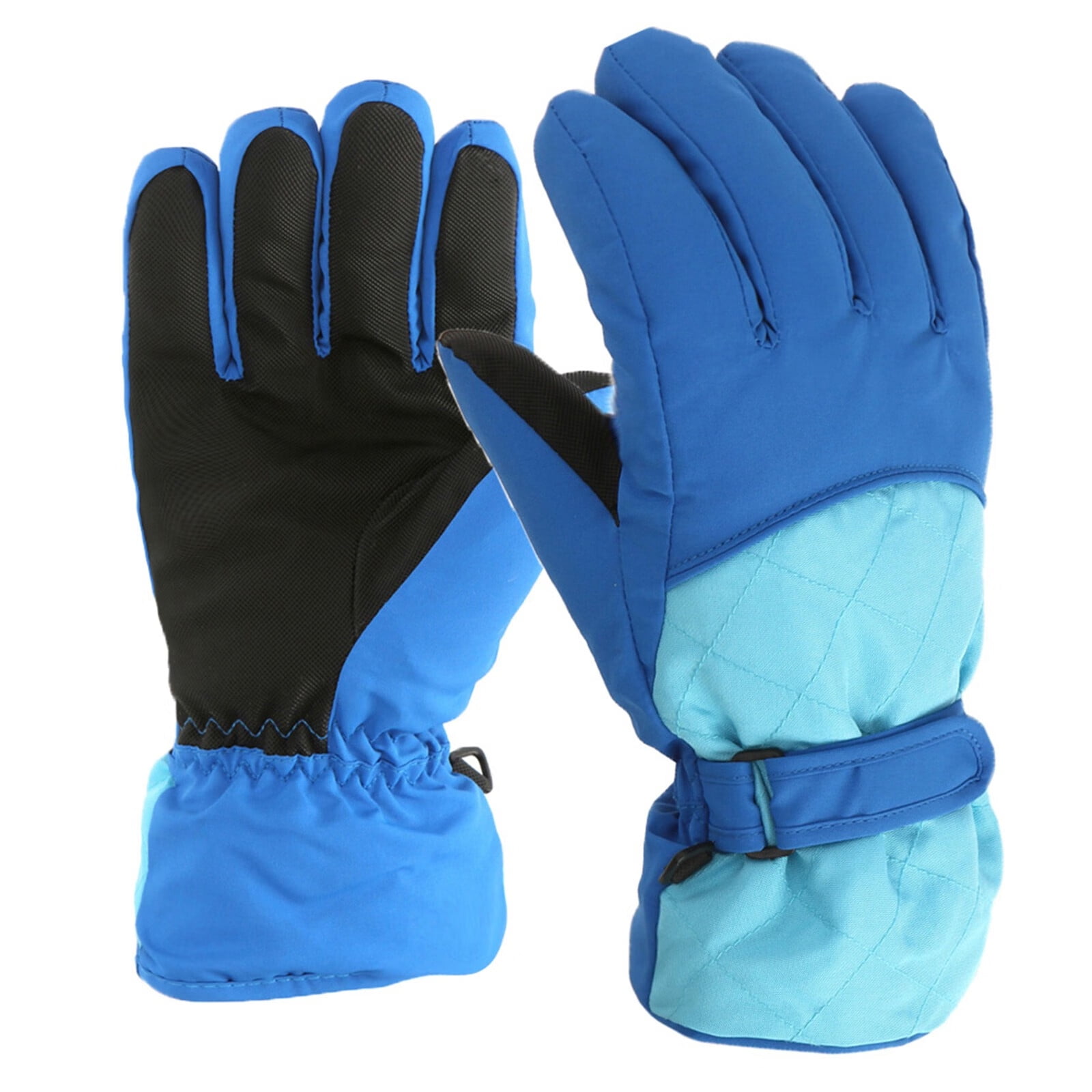 GXWEA Gloves For Kids Toddler Skis Kids Gloves Winter Gloves Thick Gloves Stretchy Warm Gloves Boys Girls 6-24 Months 10-16 Year AHA2 kids snow gloves Blue - Image 4
