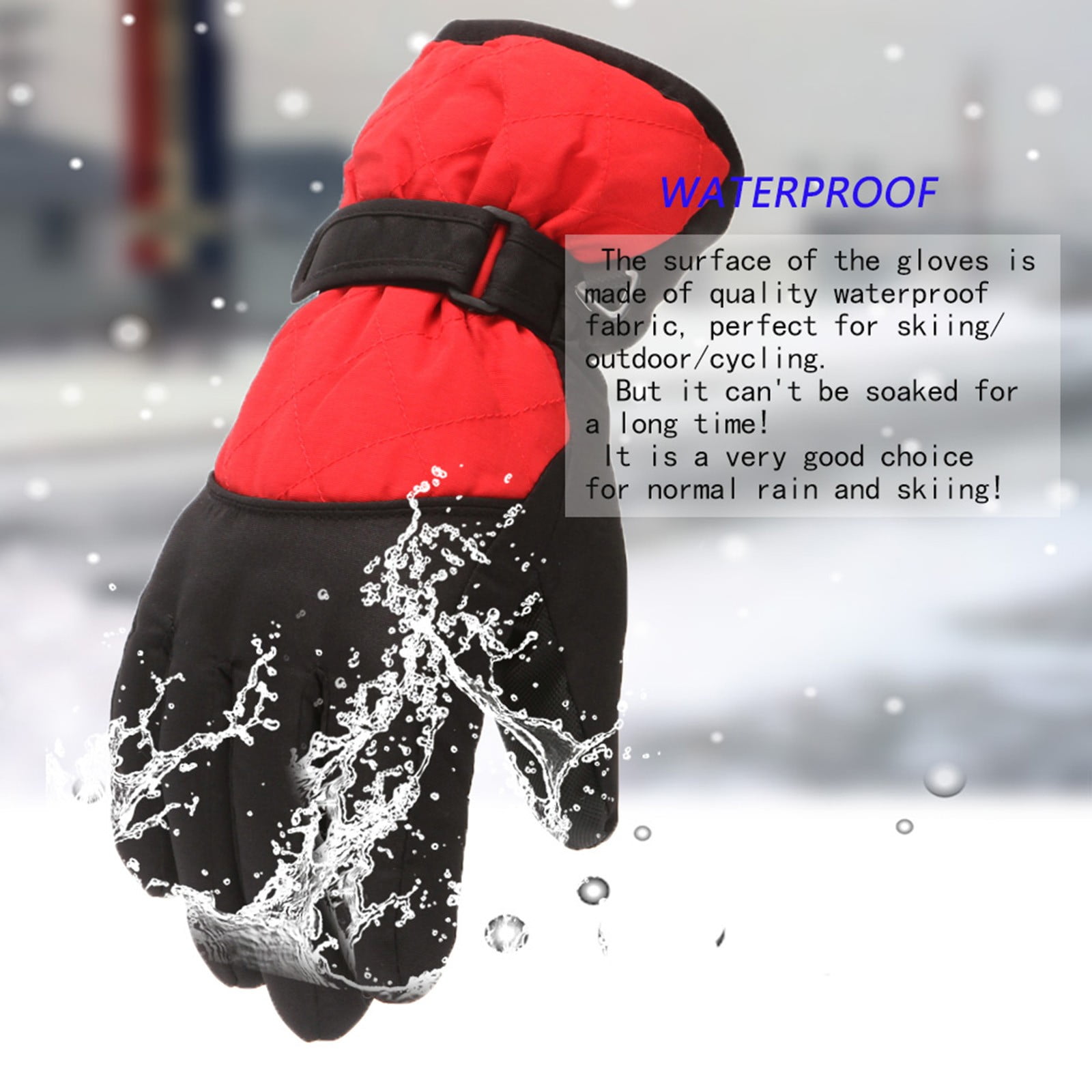 GXWEA Gloves For Kids Toddler Skis Kids Gloves Winter Gloves Thick Gloves Stretchy Warm Gloves Boys Girls 6-24 Months 10-16 Year AHA2 kids snow gloves Red - Image 7
