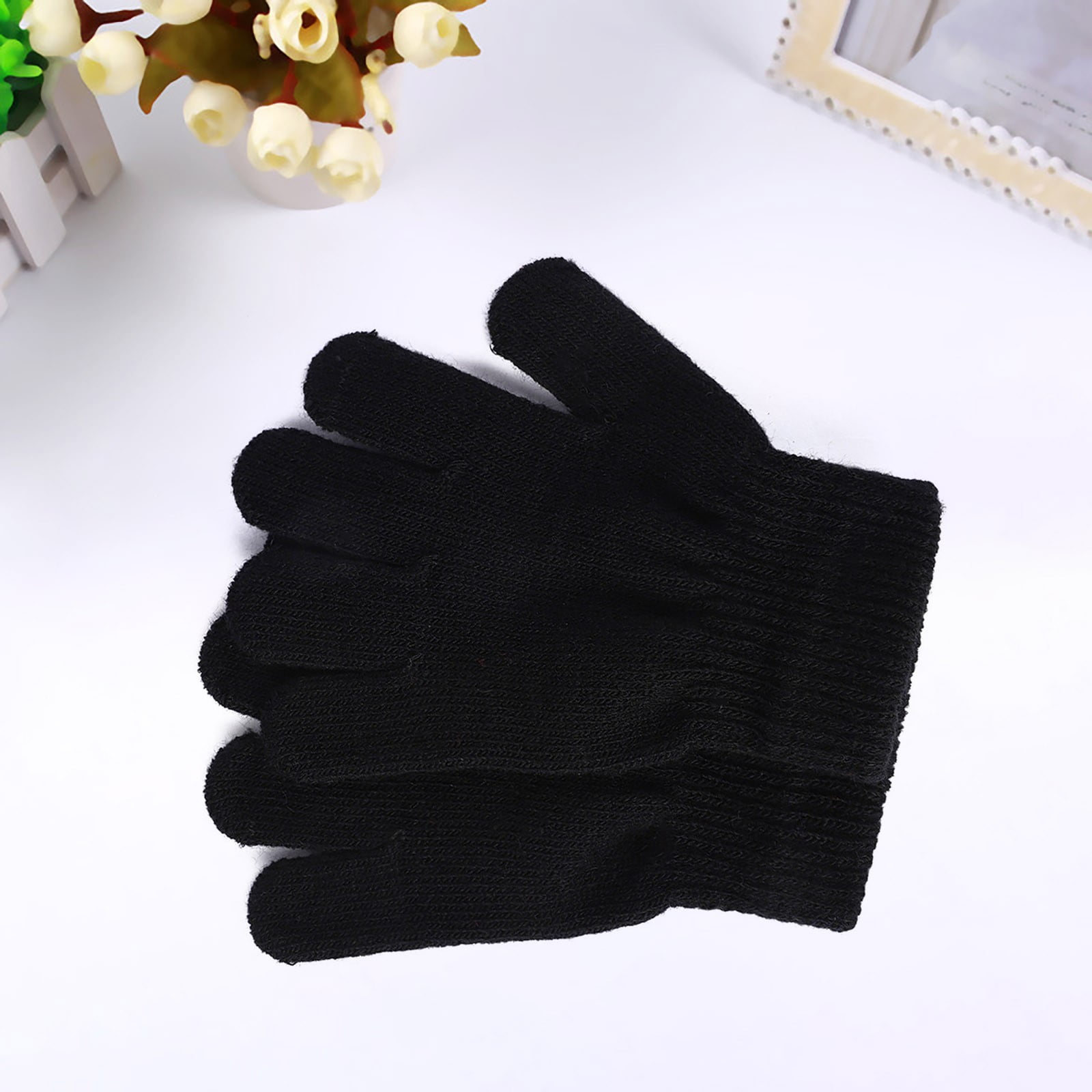 GXWEA Gloves For Kids Toddler Skis Kids Gloves Winter Gloves Thick Gloves Stretchy Warm Gloves Boys Girls 6-24 Months 5-12 years AHA3 kids snow gloves Black - Image 2