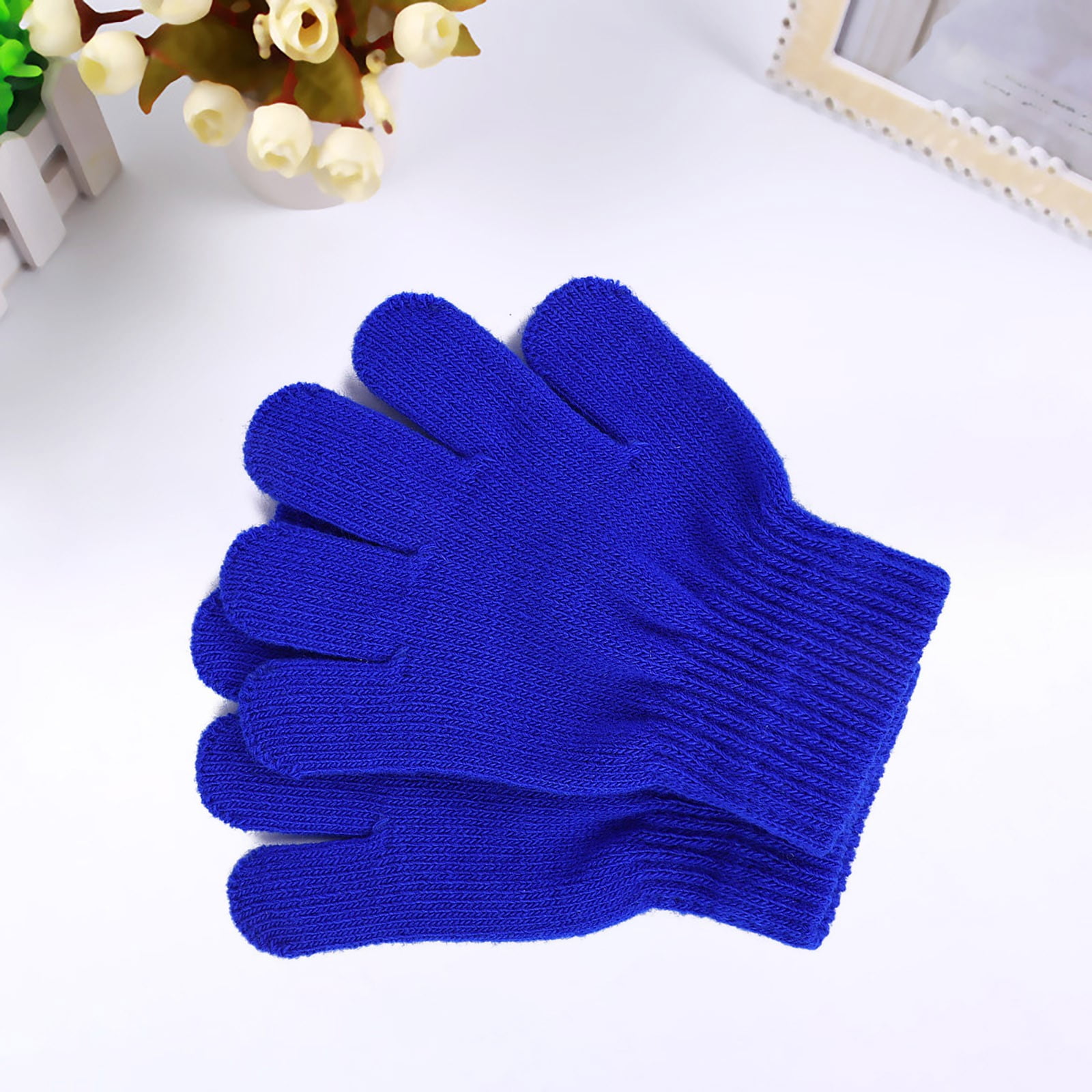 GXWEA Gloves For Kids Toddler Skis Kids Gloves Winter Gloves Thick Gloves Stretchy Warm Gloves Boys Girls 6-24 Months 5-12 years AHA3 kids snow gloves Blue - Image 2