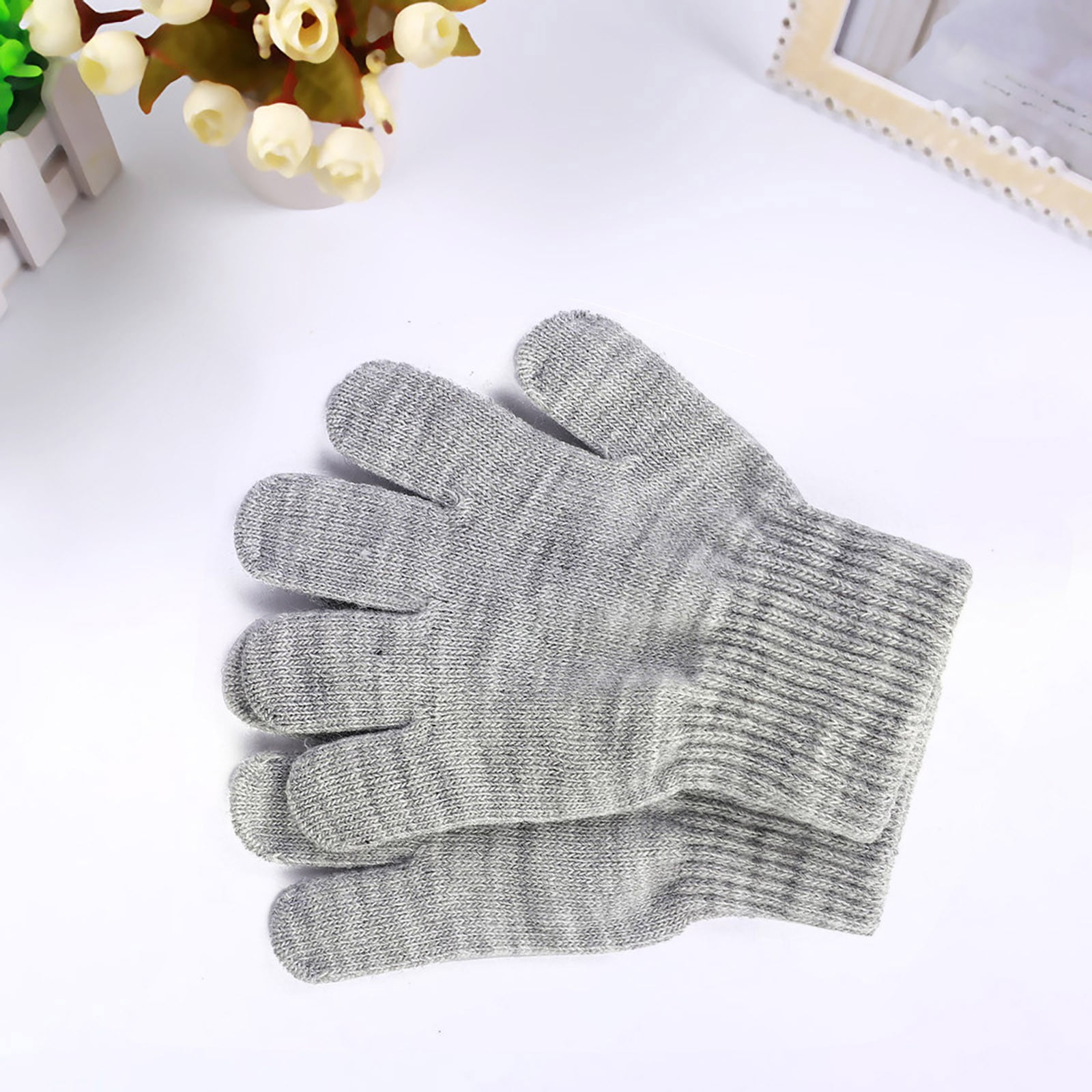 GXWEA Gloves For Kids Toddler Skis Kids Gloves Winter Gloves Thick Gloves Stretchy Warm Gloves Boys Girls 6-24 Months 5-12 years AHA3 kids snow gloves Grey - Image 2
