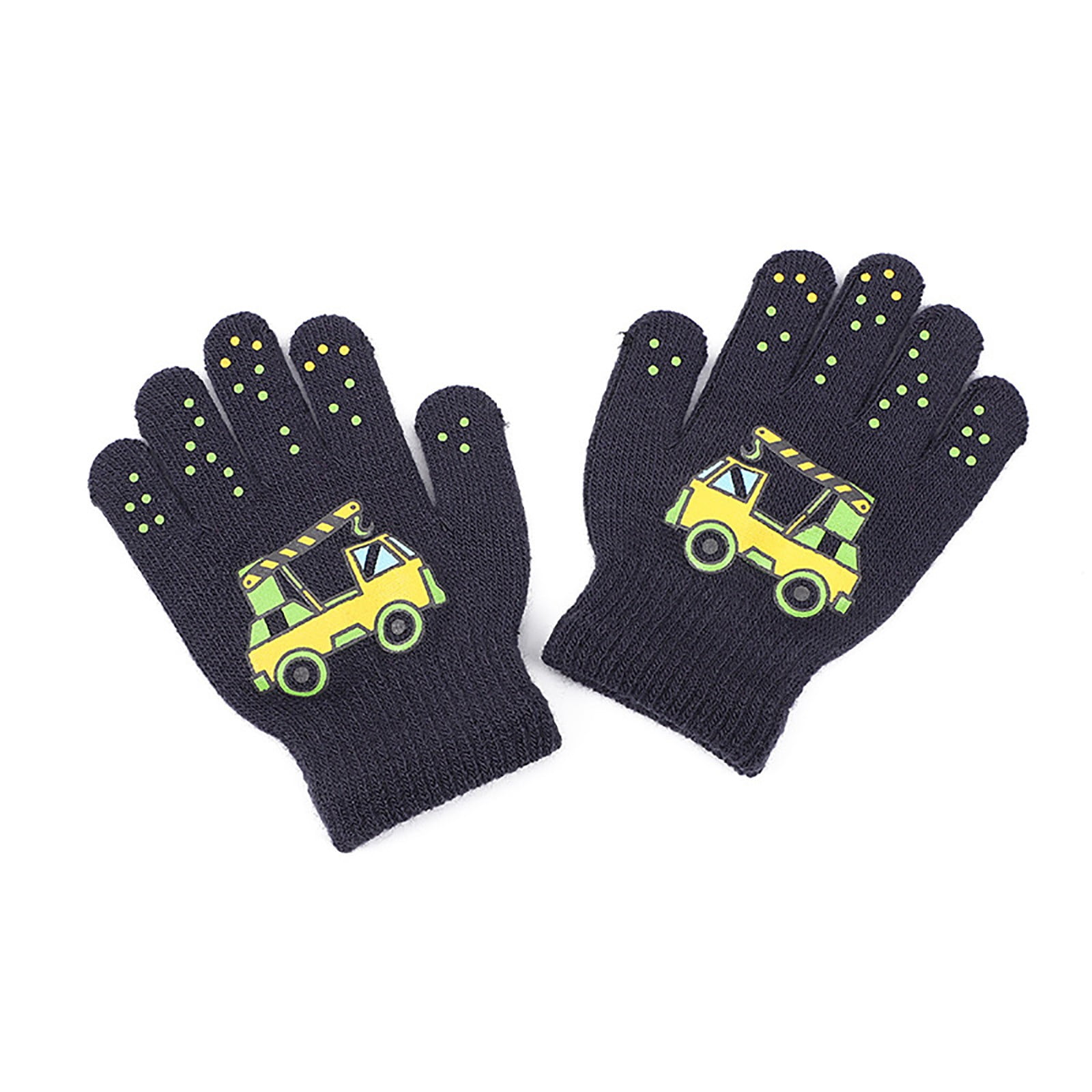 GXWEA Gloves For Kids Toddler Skis Kids Gloves Winter Gloves Thick Gloves Stretchy Warm Gloves Boys Girls 6-24 Months 5-12 years AHA4 kids snow gloves Black - Image 5