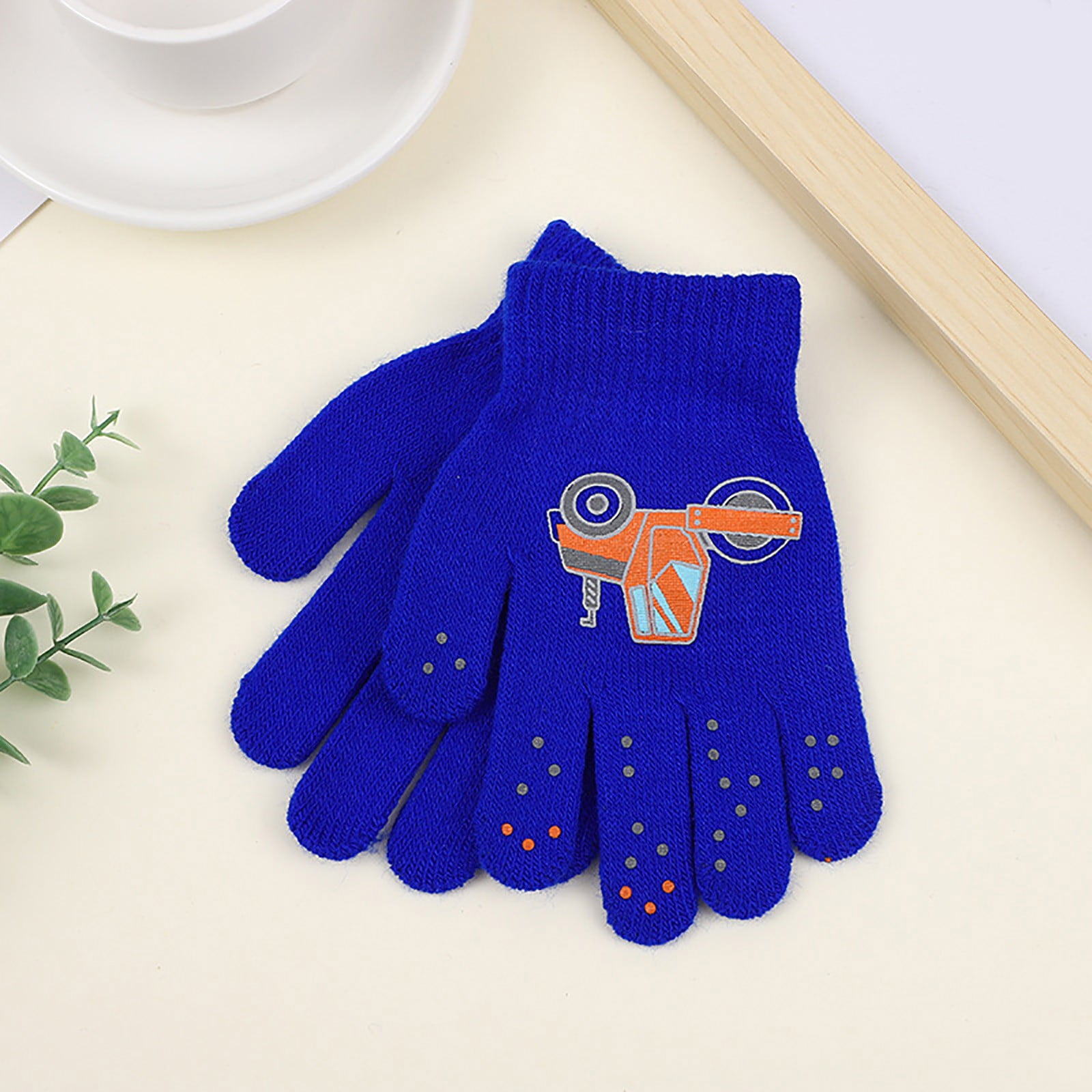 GXWEA Gloves For Kids Toddler Skis Kids Gloves Winter Gloves Thick Gloves Stretchy Warm Gloves Boys Girls 6-24 Months 5-12 years AHA4 kids snow gloves Blue - Image 2