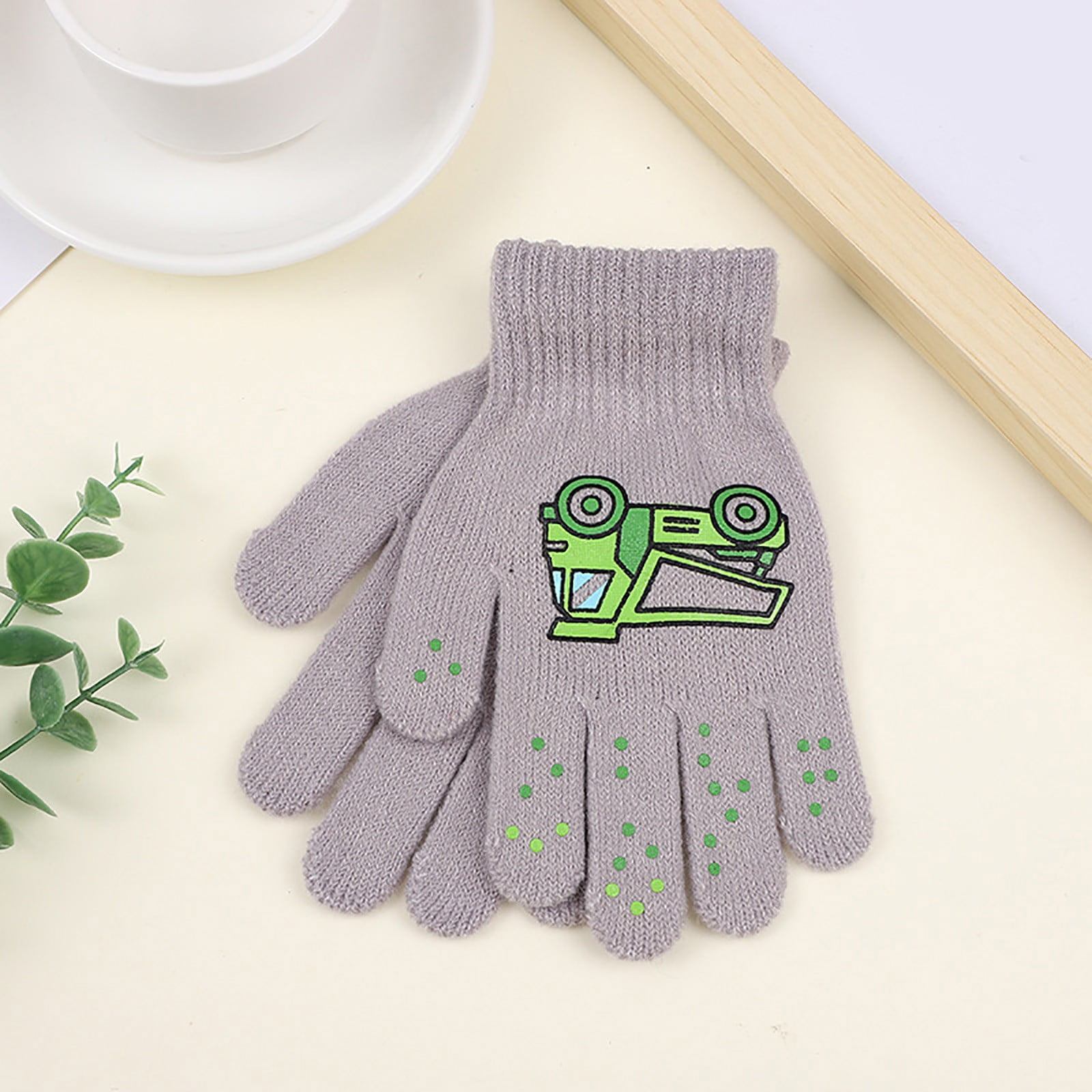 GXWEA Gloves For Kids Toddler Skis Kids Gloves Winter Gloves Thick Gloves Stretchy Warm Gloves Boys Girls 6-24 Months 5-12 years AHA4 kids snow gloves Grey - Image 2