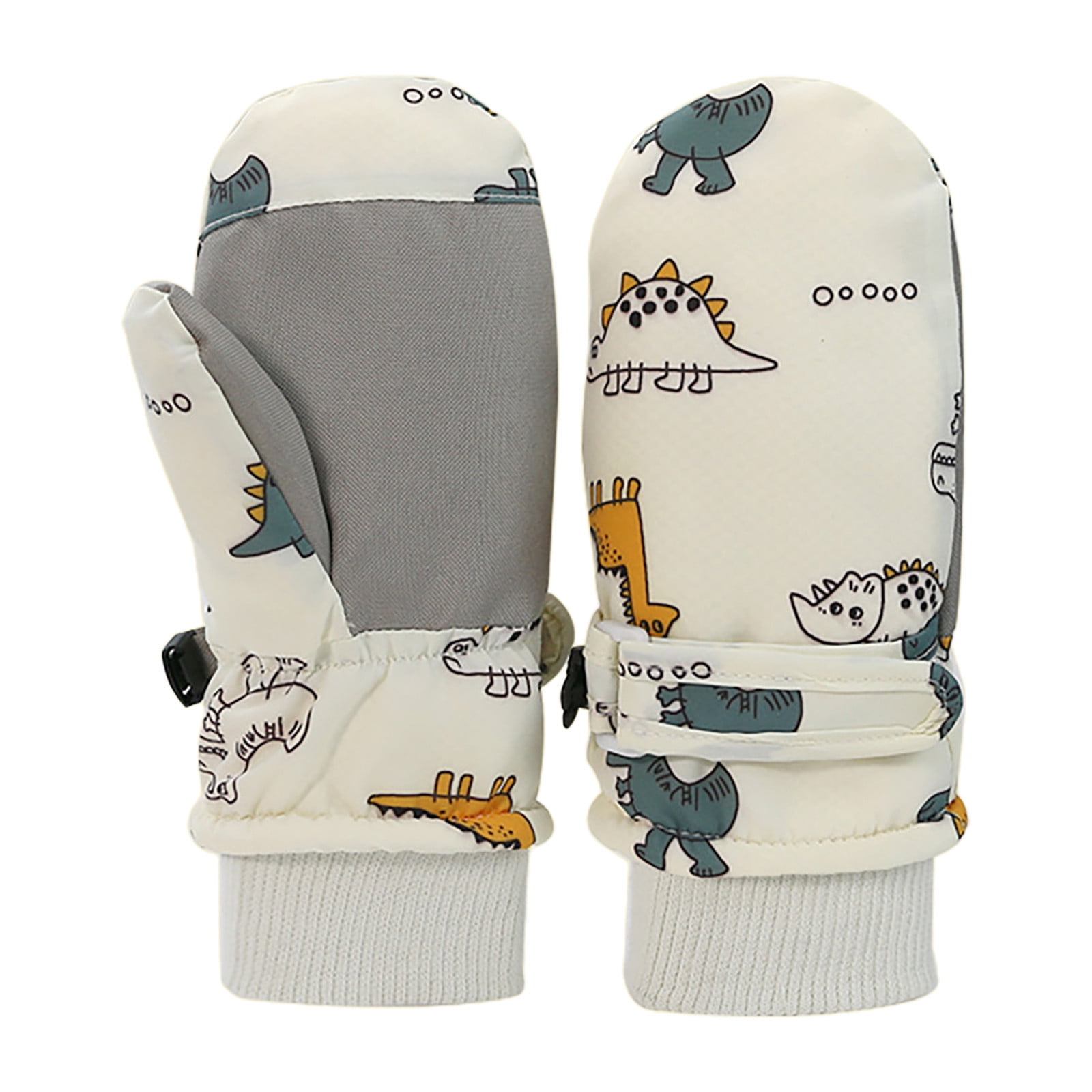 GXWEA Gloves For Kids Toddler Skis Kids Gloves Winter Gloves Thick Gloves Stretchy Warm Gloves Boys Girls 6-24 Months 2-4 Years AHA5 kids snow gloves White - Image 1