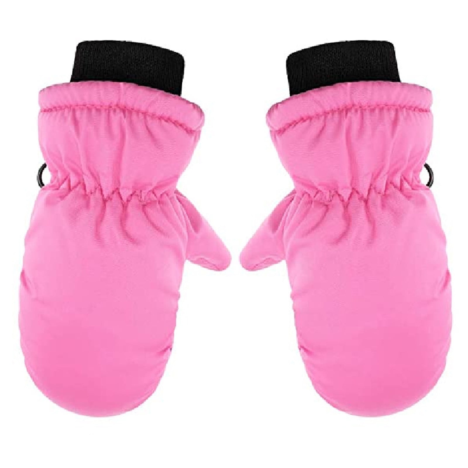 GXWEA Gloves For Kids Toddler Skis Kids Gloves Winter Gloves Thick Gloves Stretchy Warm Gloves Boys Girls 6-24 Months One Size Pink - Image 1
