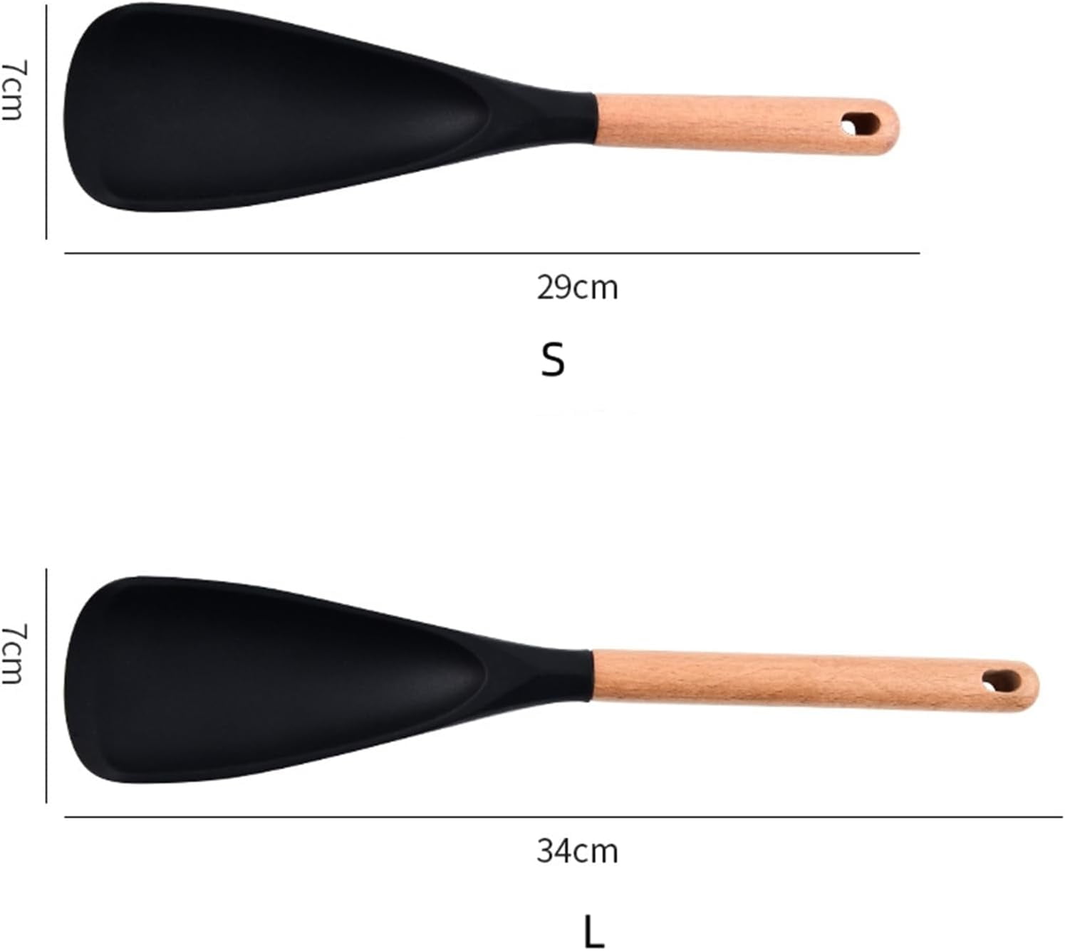 Multifunction Spatula Cooking Spoon, Multi Function Spatula Spoon, Silicone Cooking for Kitchen, 2 in 1 Multi Function Spoon, For Cook and Serving (Black, L) Black - Image 7