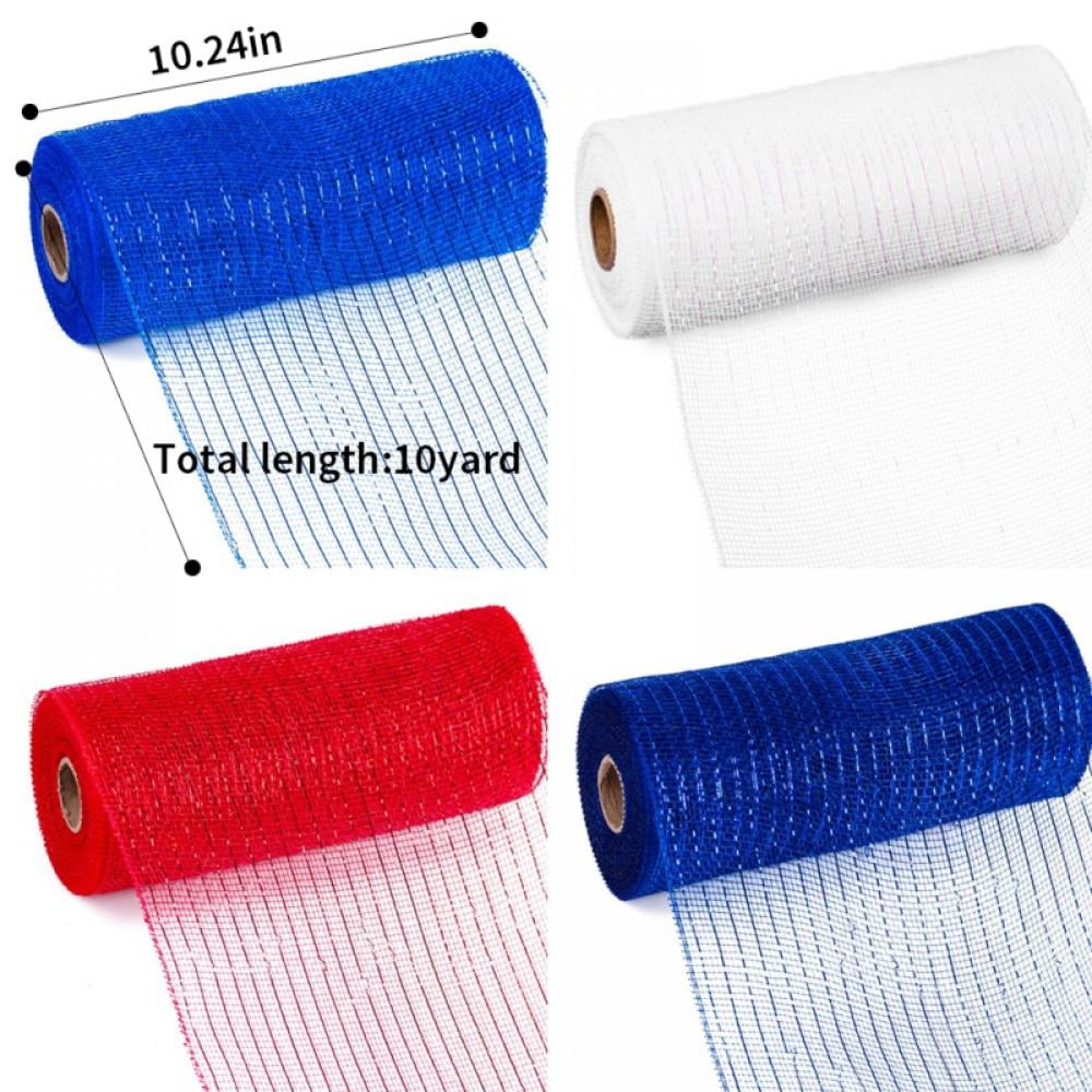 Clearance 4 Rolls Poly Burlap Deco Mesh 10 Inch Wide Decorative Ribbon Wrapping Home Door Wreath Decoration DIY Crafts Making - Image 6