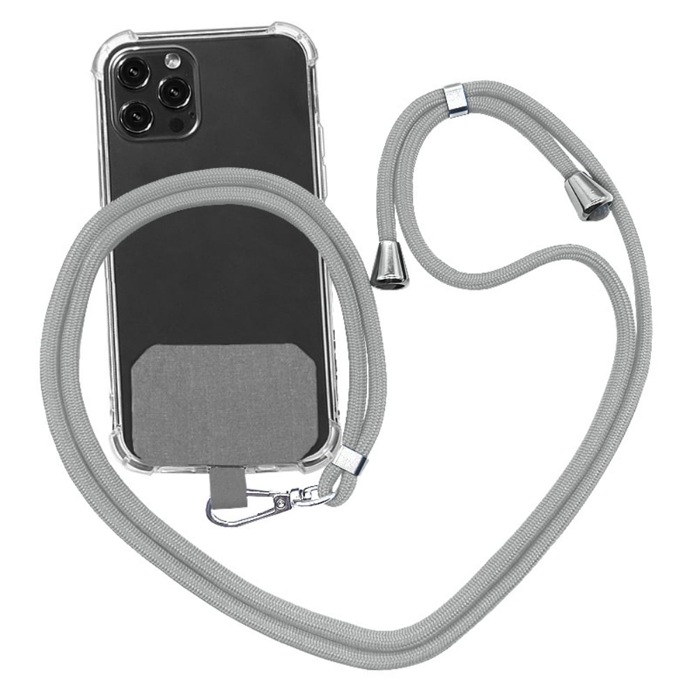 Universal Cell Phone Lanyard,Crossbody Lanyard with Adjustable Nylon Neck Strap for Most Mobile Phone, Black Grey - Image 1