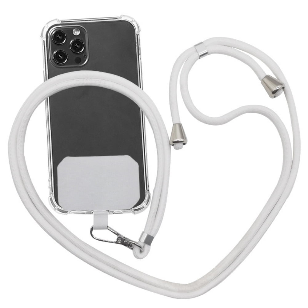 Universal Cell Phone Lanyard,Crossbody Lanyard with Adjustable Nylon Neck Strap for Most Mobile Phone, Black White - Image 1