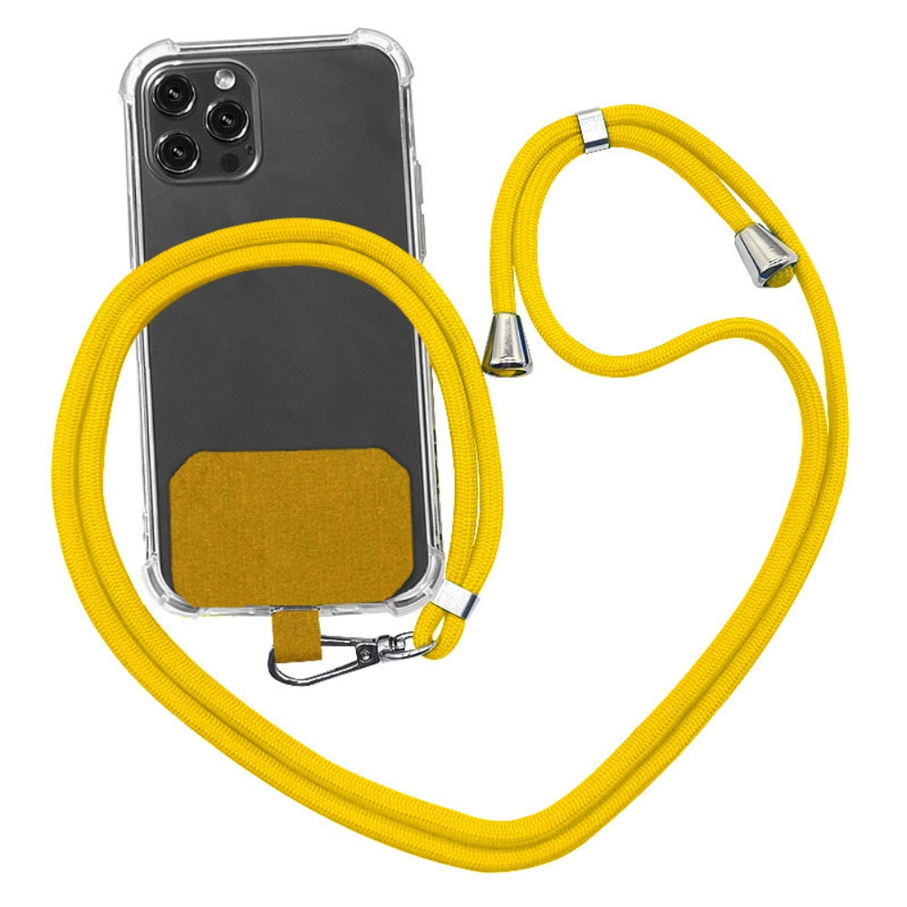 Universal Cell Phone Lanyard,Crossbody Lanyard with Adjustable Nylon Neck Strap for Most Mobile Phone, Black Yellow - Image 1