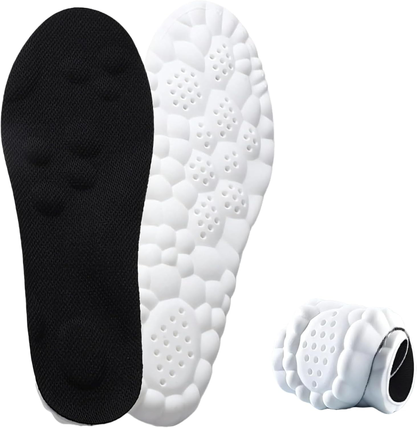 2026 New Steppers Insoles for Men & Women, 4d Memory Foam Cloud with Insole for Foot & Joint Support All-Day Comfort Insoles (10.5,Orange) Black - Image 1