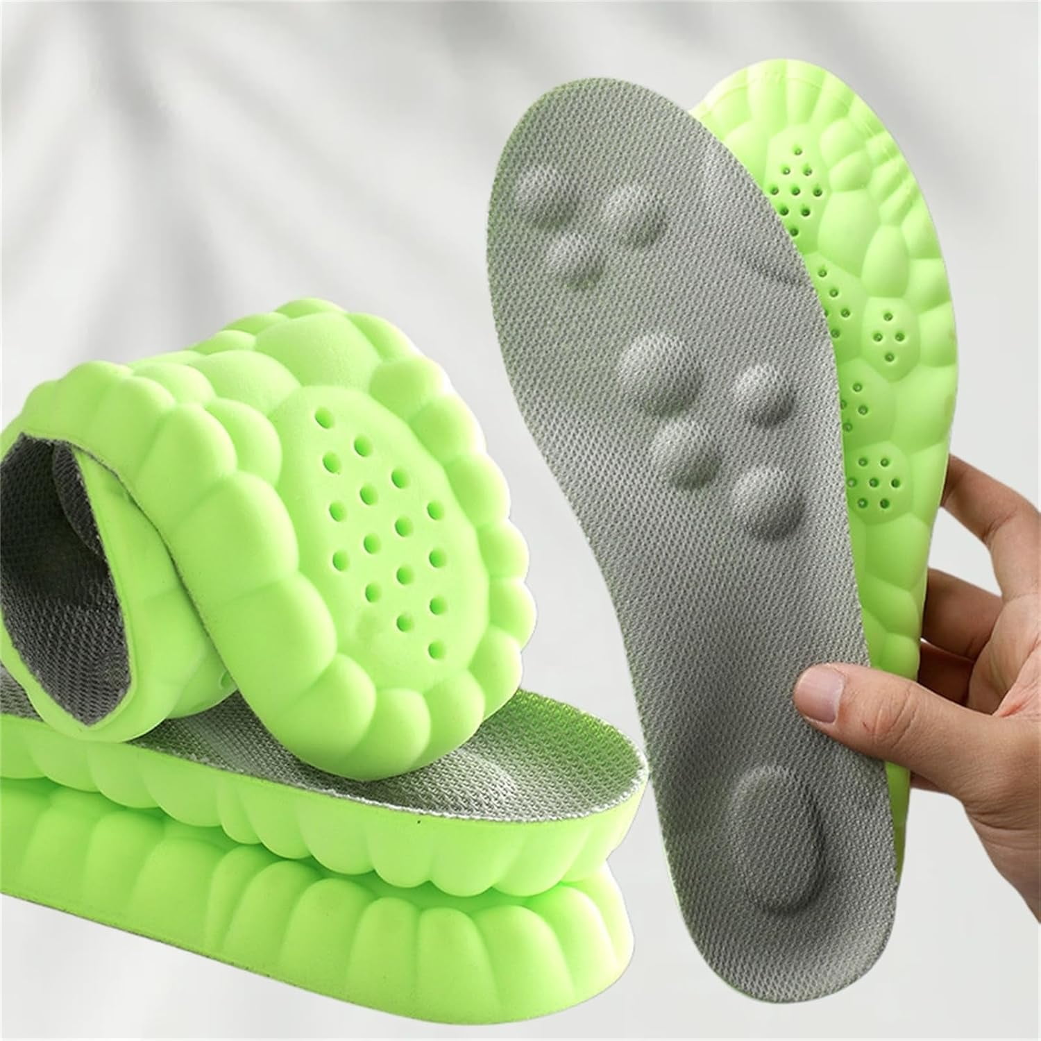 2026 New Steppers Insoles for Men & Women, 4d Memory Foam Cloud with Insole for Foot & Joint Support All-Day Comfort Insoles (10.5,Orange) Black - Image 6