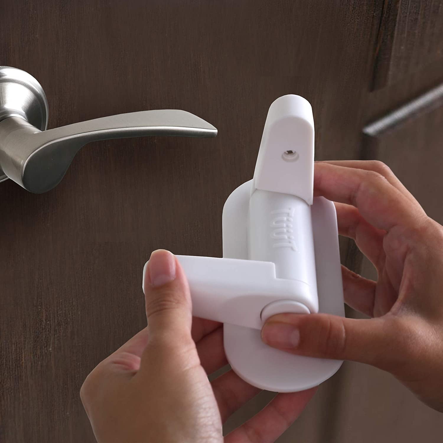 Door Lever Lock (2 Pack) Child Proof Doors & Handles 3M Adhesive - Child Safety - Image 3
