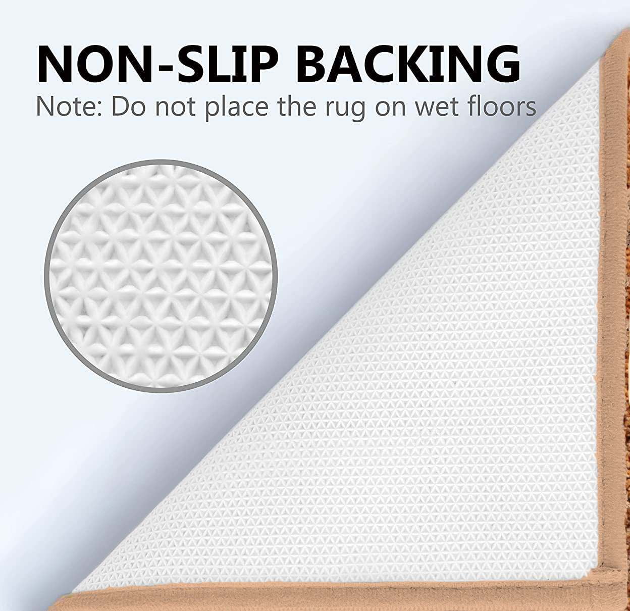 Gorgeous Home Linen Bathroom 6 Modern Solid Print 3-Count Grey Polyester Bath Rugs, 18 x 28, Non-Slip Backing Navy Blue - Image 5
