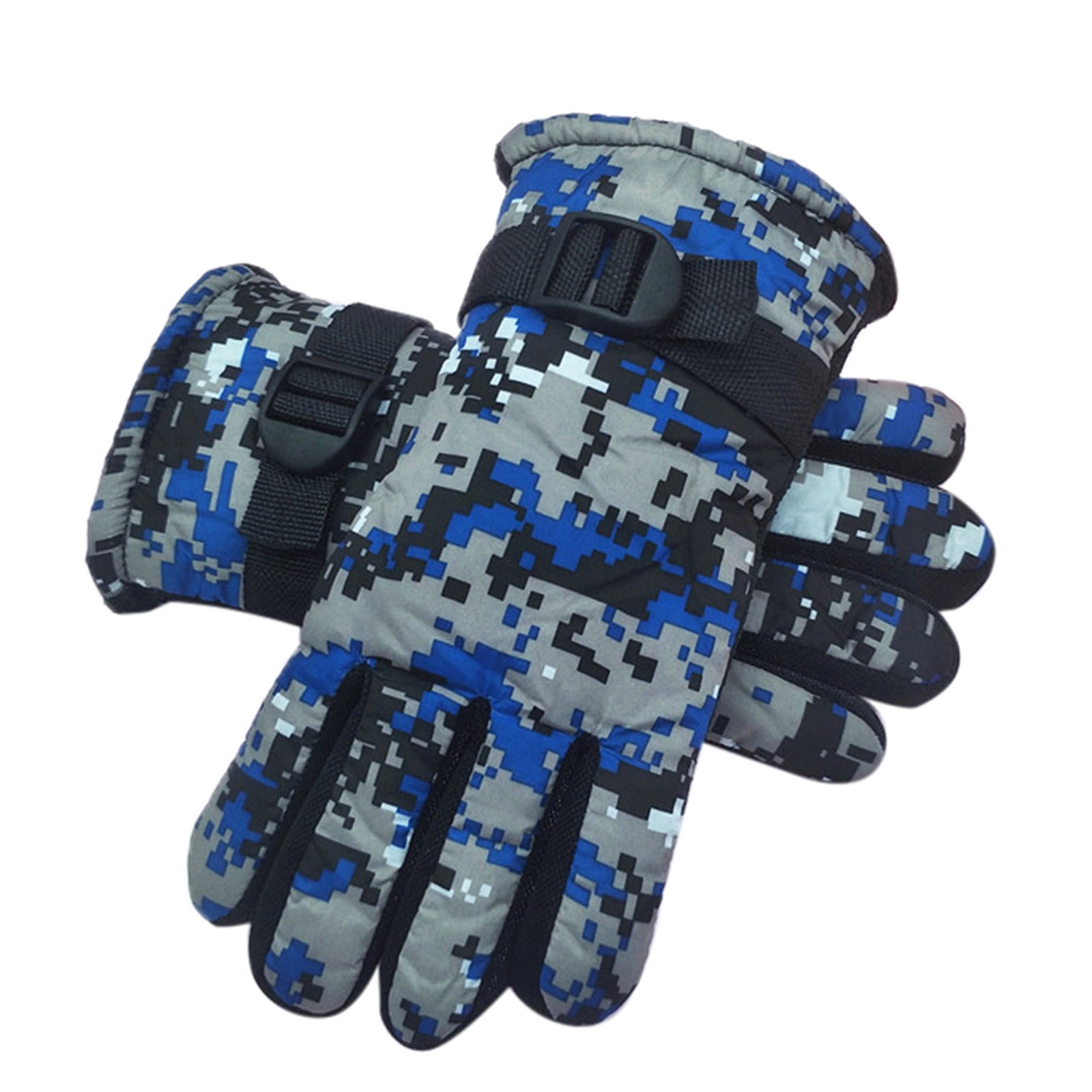 TAIAOJING Kids Winter Snow Ski Gloves Kids Winter Warm Windproof Cold Weather Outdoor Sports Gloves For Boys Girls Snow Gloves Ski Gloves One Size Blue - Image 1