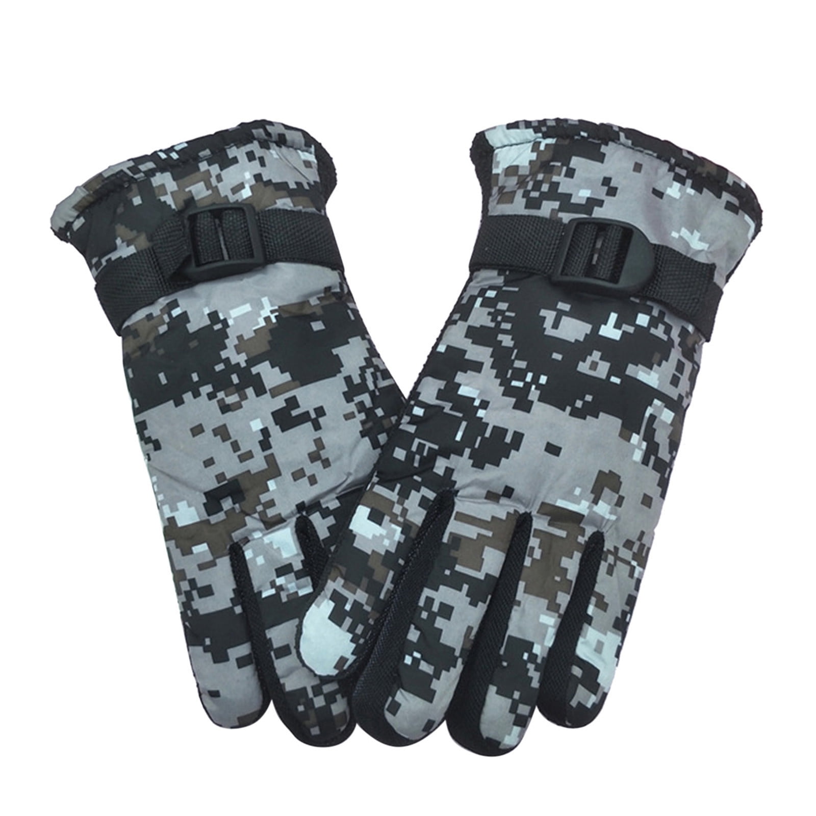 TAIAOJING Kids Winter Snow Ski Gloves Kids Winter Warm Windproof Cold Weather Outdoor Sports Gloves For Boys Girls Snow Gloves Ski Gloves One Size Grey - Image 1