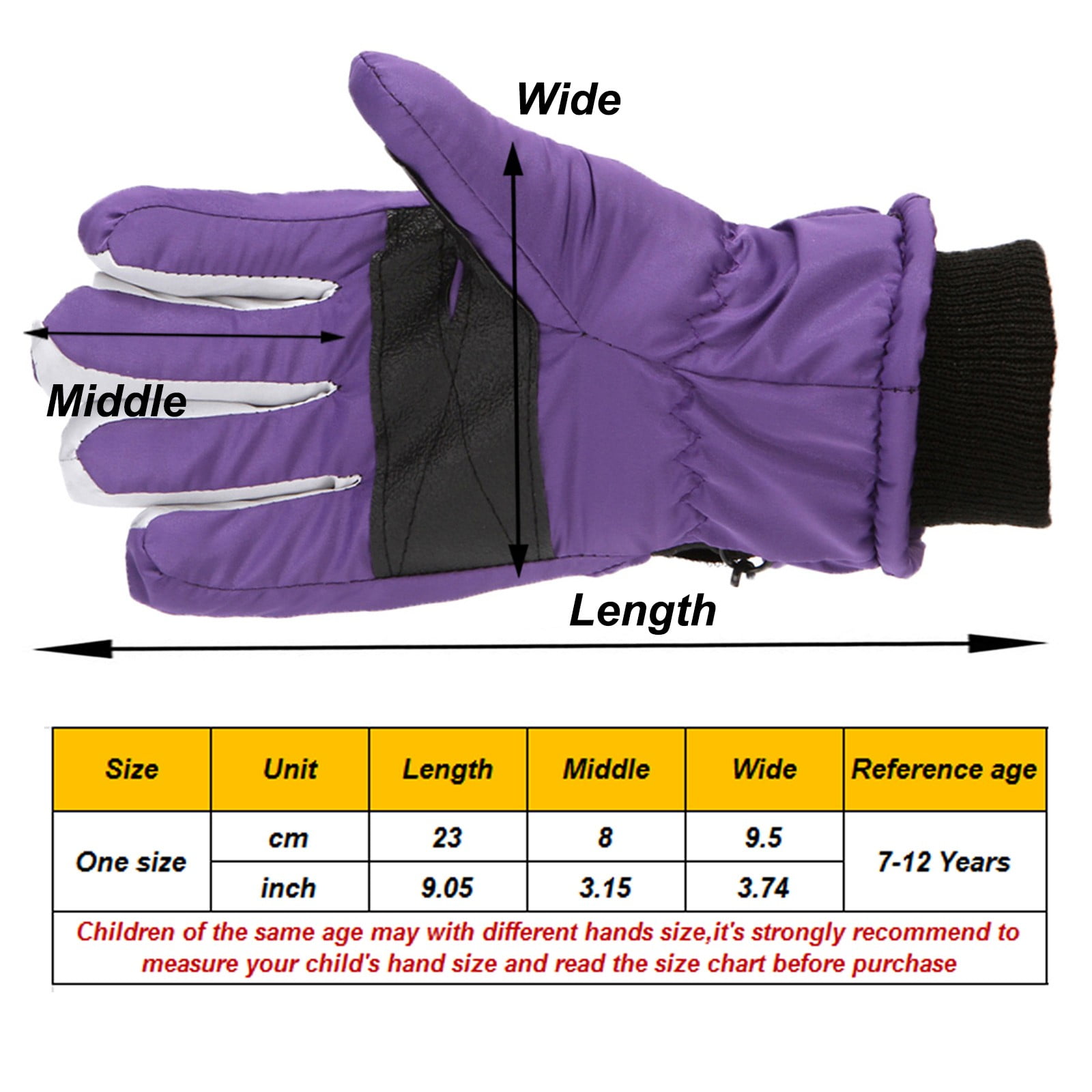 TAIAOJING Kids Winter Snow Ski Gloves Kids Winter Warm Windproof Cold Weather Outdoor Sports Gloves For Boys Girls Snow Gloves Ski Gloves One Size Z2 Black - Image 7