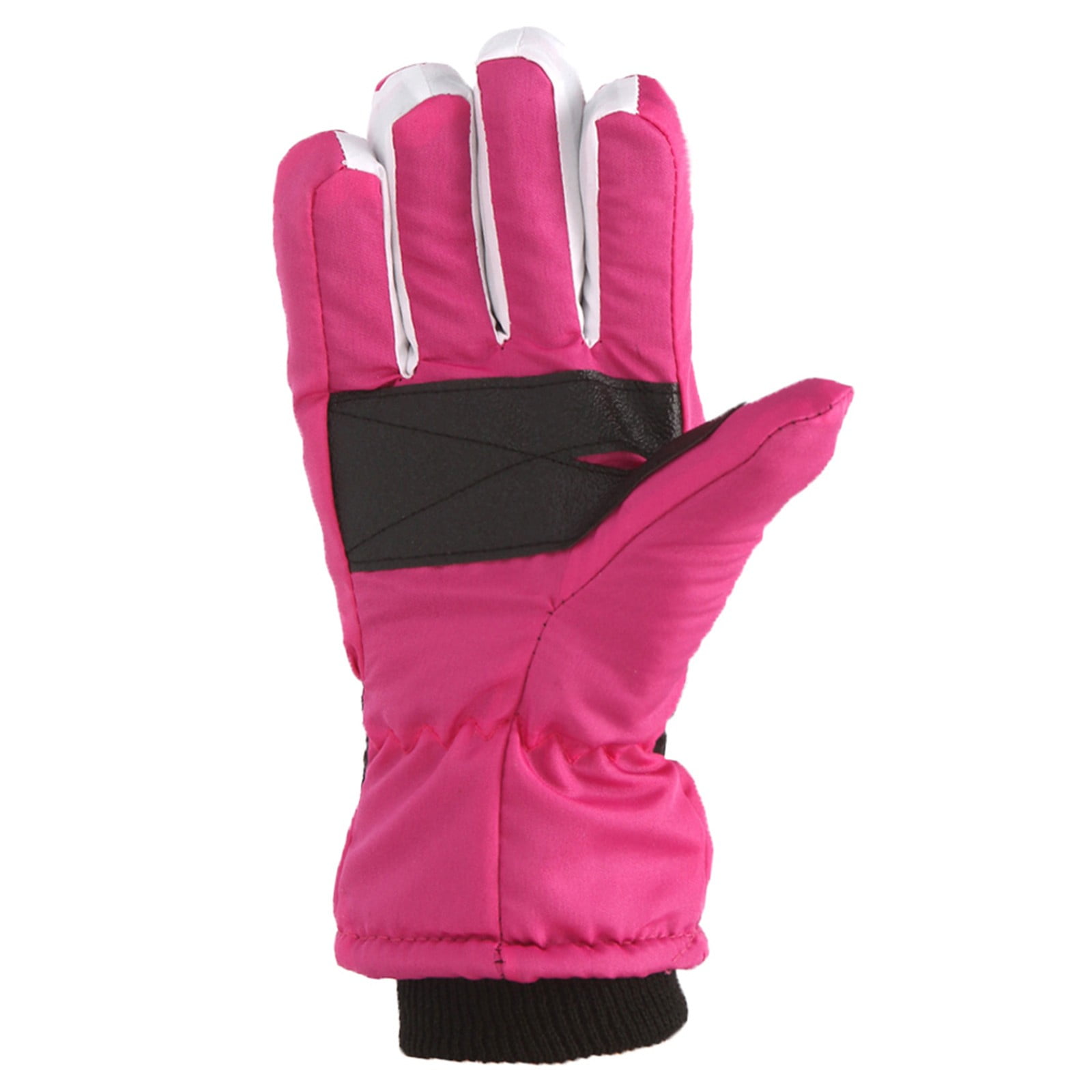 TAIAOJING Kids Winter Snow Ski Gloves Kids Winter Warm Windproof Cold Weather Outdoor Sports Gloves For Boys Girls Snow Gloves Ski Gloves One Size Z2 Hot Pink - Image 1