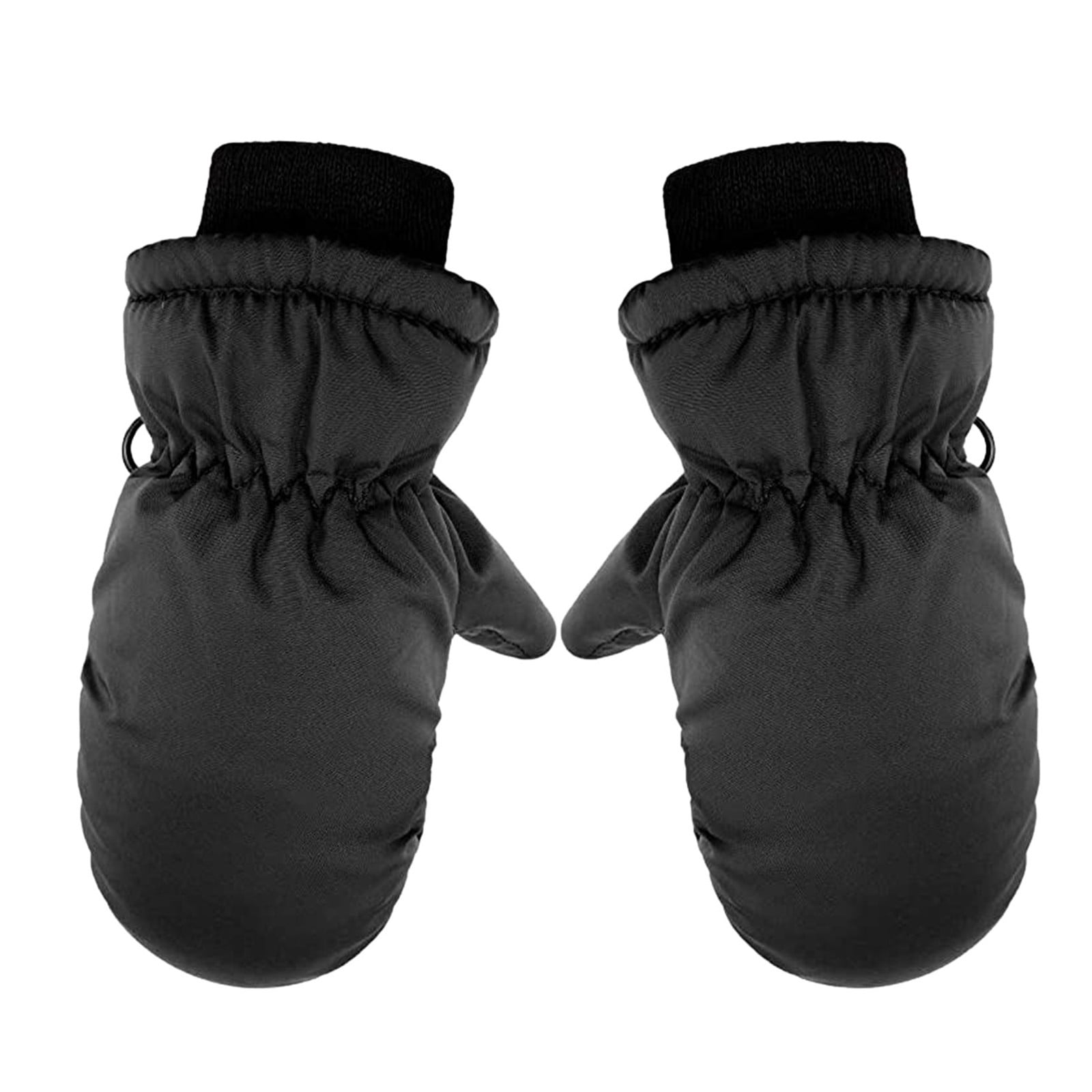 TAIAOJING Kids Winter Snow Ski Gloves Kids Winter Warm Windproof Cold Weather Outdoor Sports Gloves For Boys Girls Snow Gloves Ski Gloves One Size Z3 Black - Image 1