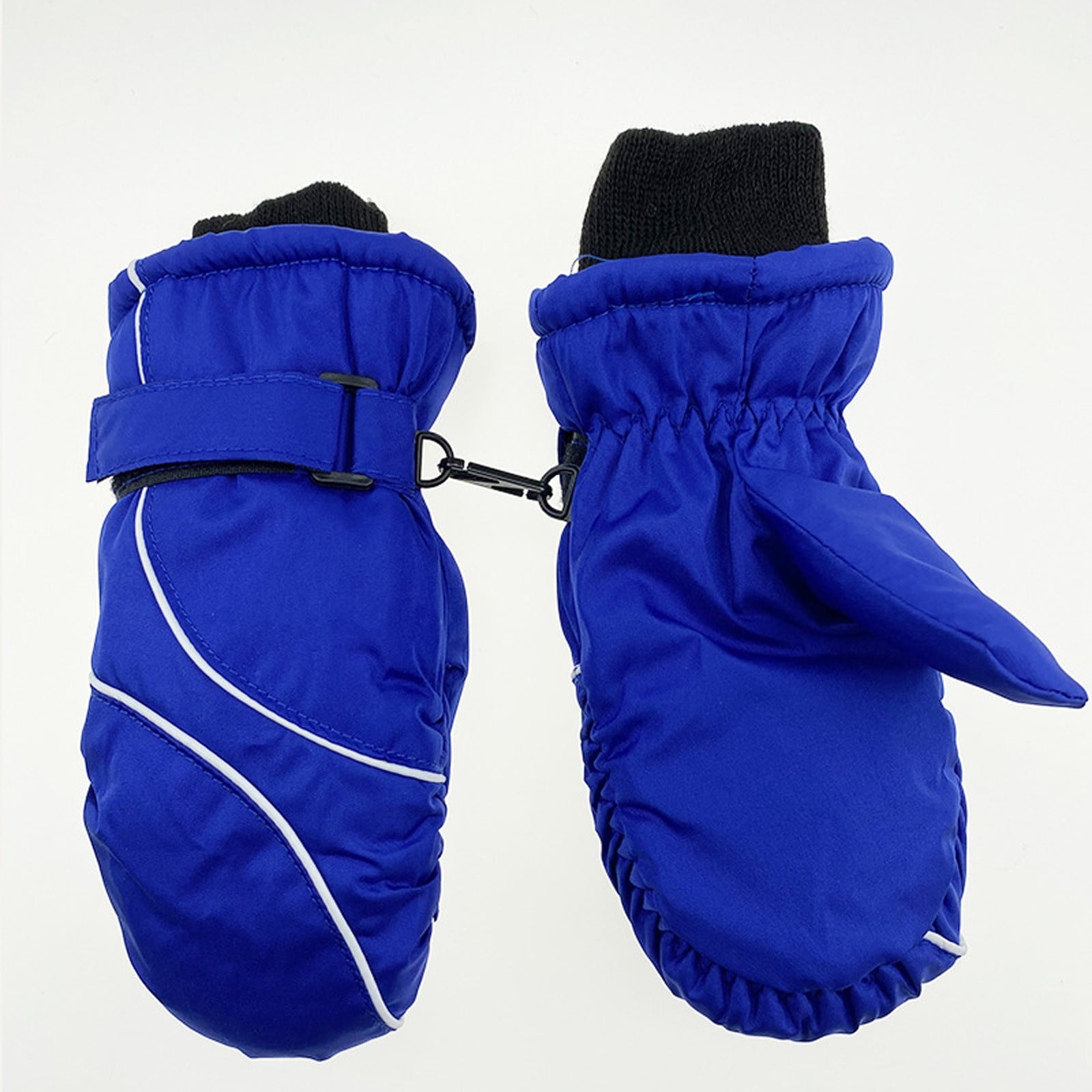 TAIAOJING Kids Winter Snow Ski Gloves Kids Winter Warm Windproof Cold Weather Outdoor Sports Gloves For Boys Girls Snow Gloves Ski Gloves One Size Z4 Blue - Image 1