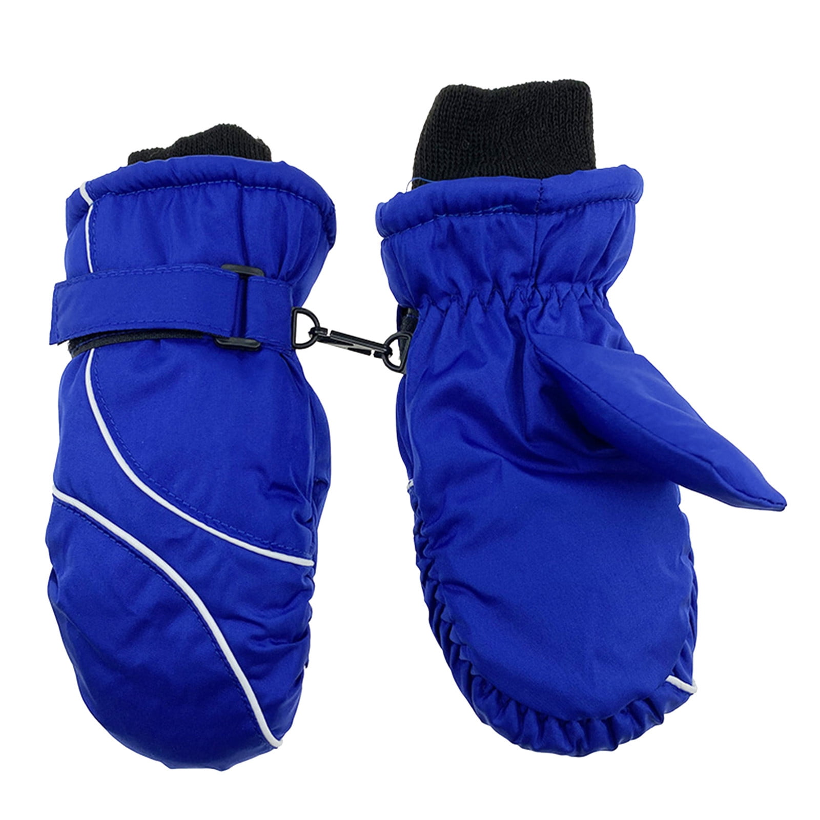 TAIAOJING Kids Winter Snow Ski Gloves Kids Winter Warm Windproof Cold Weather Outdoor Sports Gloves For Boys Girls Snow Gloves Ski Gloves One Size Z4 Blue - Image 2