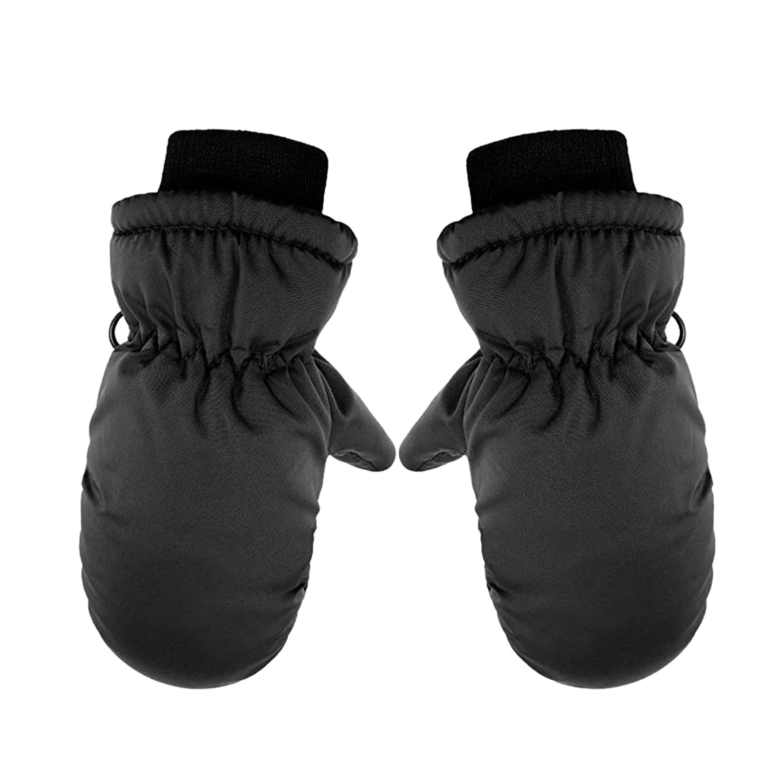 TAIAOJING Kids Winter Snow Ski Gloves Kids Winter Warm Windproof Cold Weather Outdoor Sports Gloves For Boys Girls Snow Gloves Ski Gloves One Size Z7 Black - Image 1