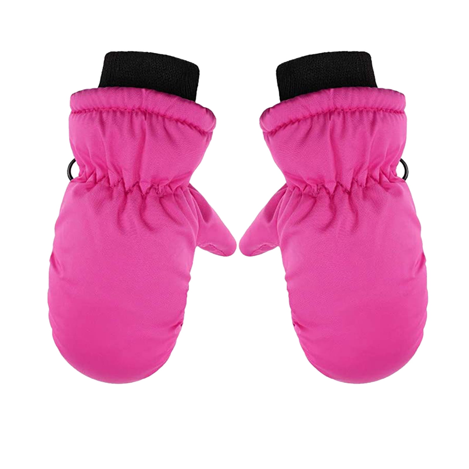 TAIAOJING Kids Winter Snow Ski Gloves Kids Winter Warm Windproof Cold Weather Outdoor Sports Gloves For Boys Girls Snow Gloves Ski Gloves One Size Z7 Hot Pink - Image 1