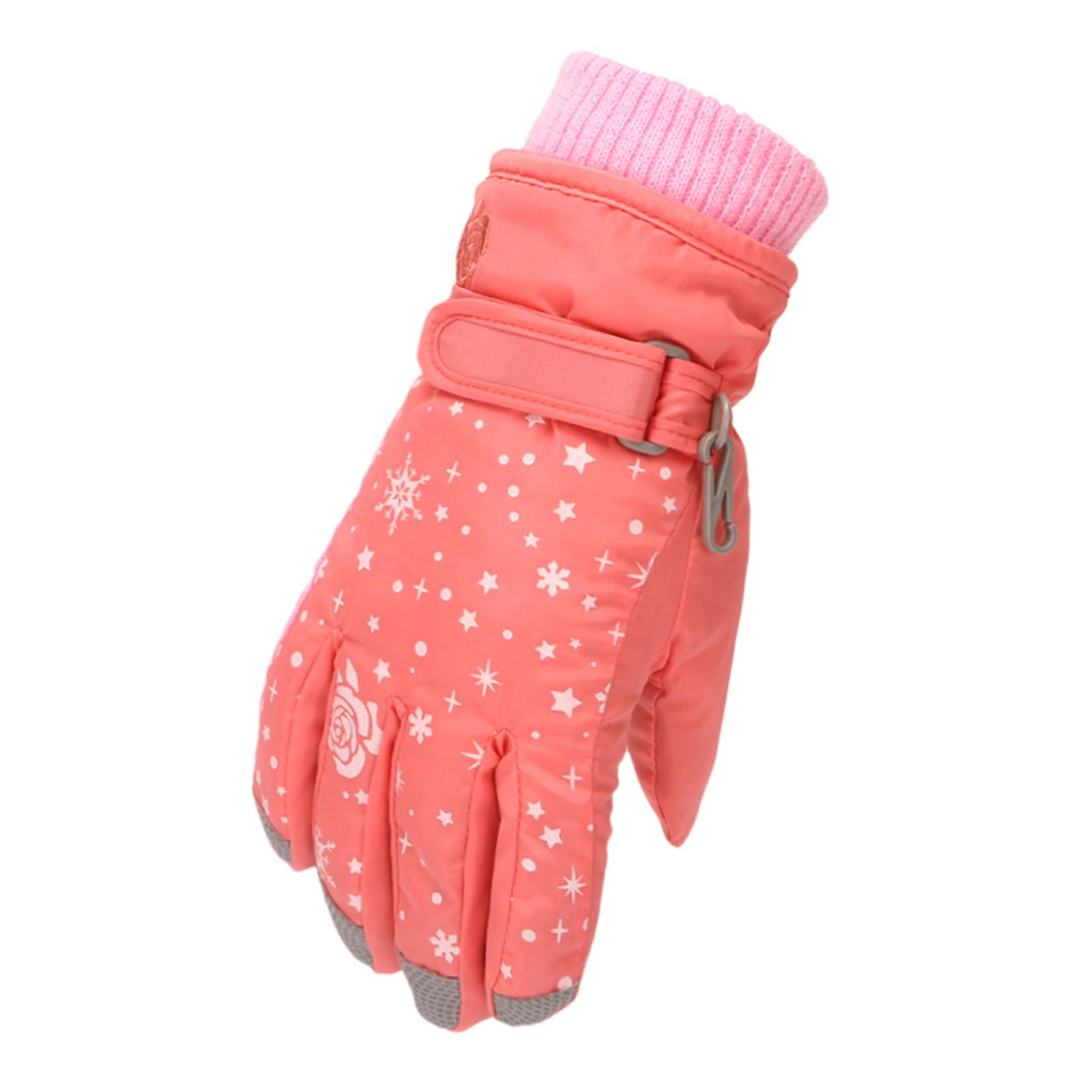 TAIAOJING Kids Winter Snow Ski Gloves Kids Winter Warm Windproof Cold Weather Outdoor Sports Gloves For Boys Girls Snow Gloves Ski Gloves One Size Z8 Orange - Image 2