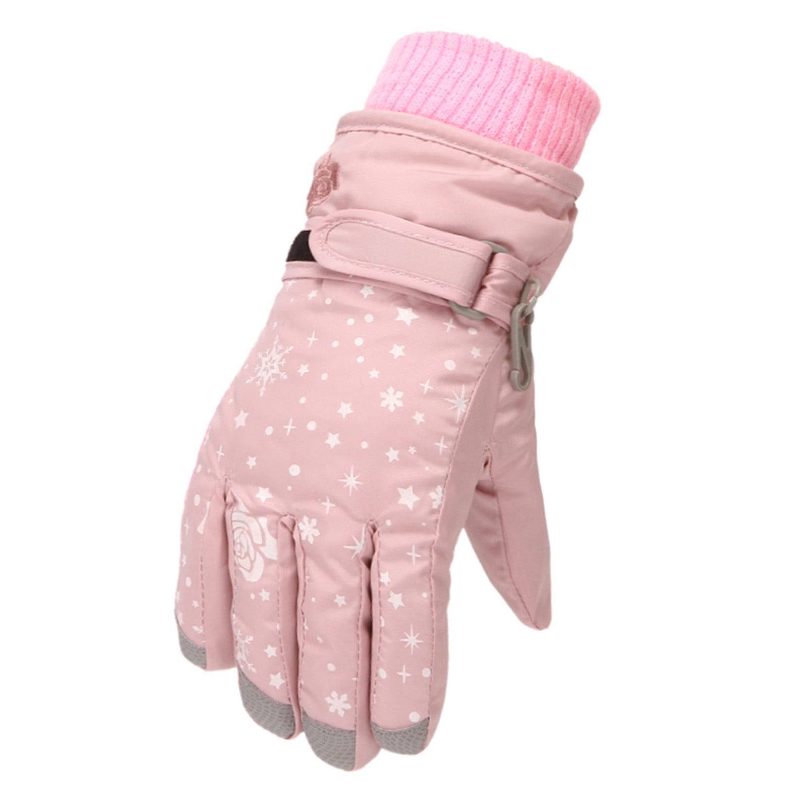 TAIAOJING Kids Winter Snow Ski Gloves Kids Winter Warm Windproof Cold Weather Outdoor Sports Gloves For Boys Girls Snow Gloves Ski Gloves One Size as pictures shown - Image 2