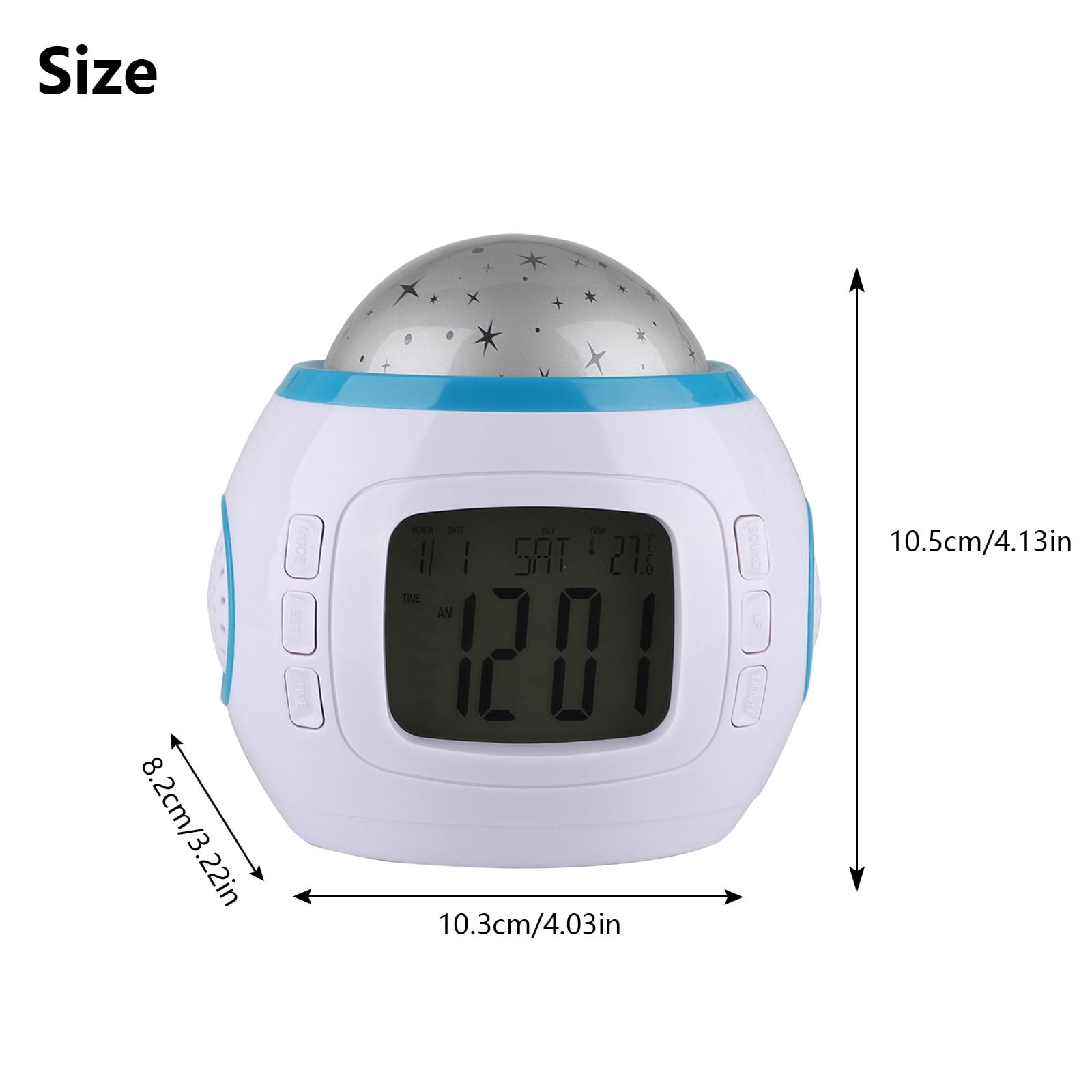 Alarm Clock, Kids Sleep Clock Starry Sky Night Light Star Projection Clock, Music Digital Clock with Backlight LED Night Light Calendar & Thermometer for Kids Boys Girls Children Bedroom Party - Image 6