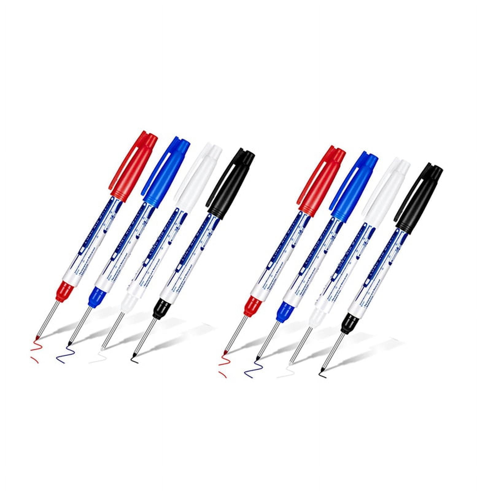 8 Pcs Deep Reach Markers Long Nose Marker Waterproof Deep Hole Marker 30 mm Reach Permanent Markers, 4 Colors - Image 1
