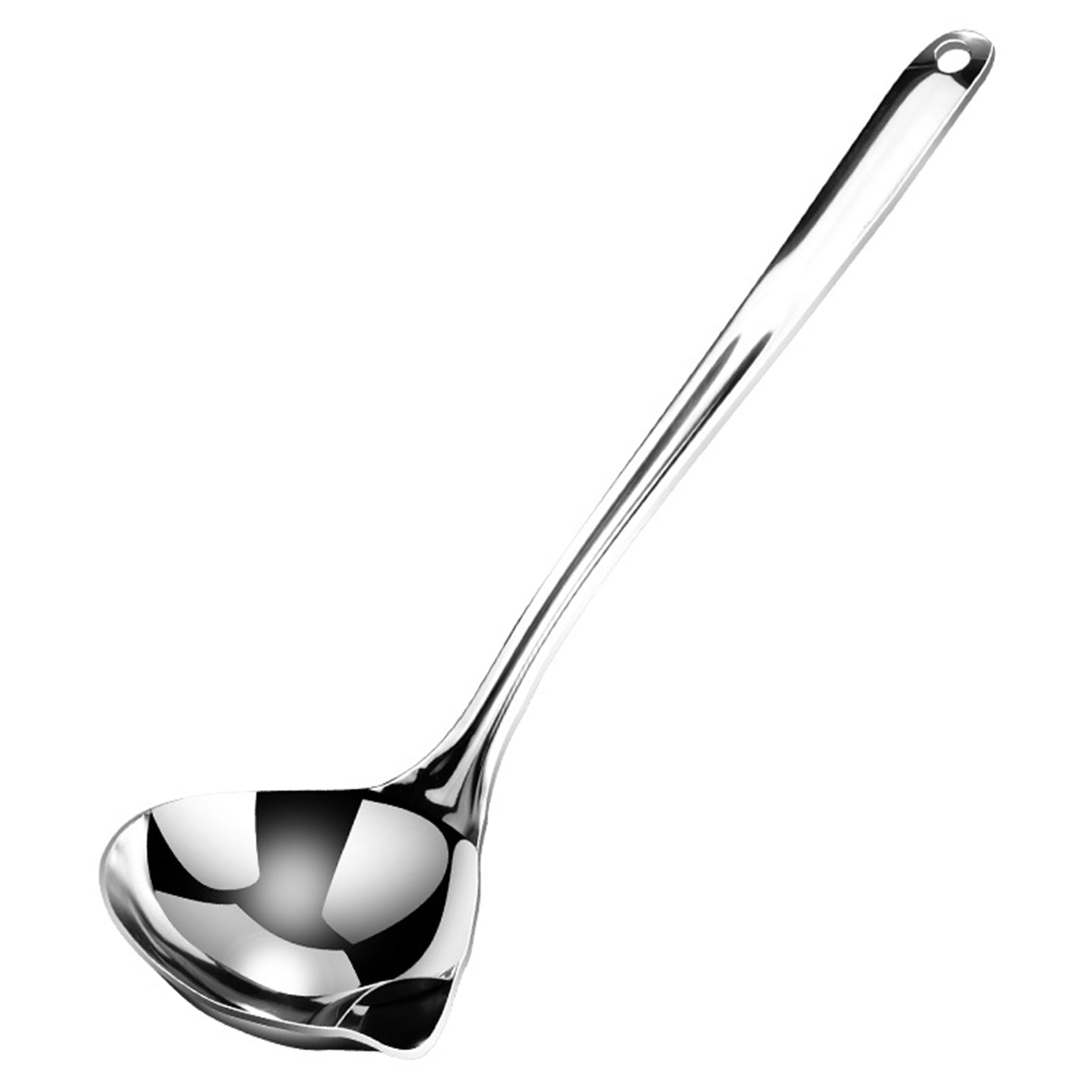 Reheyre Scalding Resistant Stainless Steel Soup Ladle with Long Handle - Cookware Supplies L As the picture - Image 1
