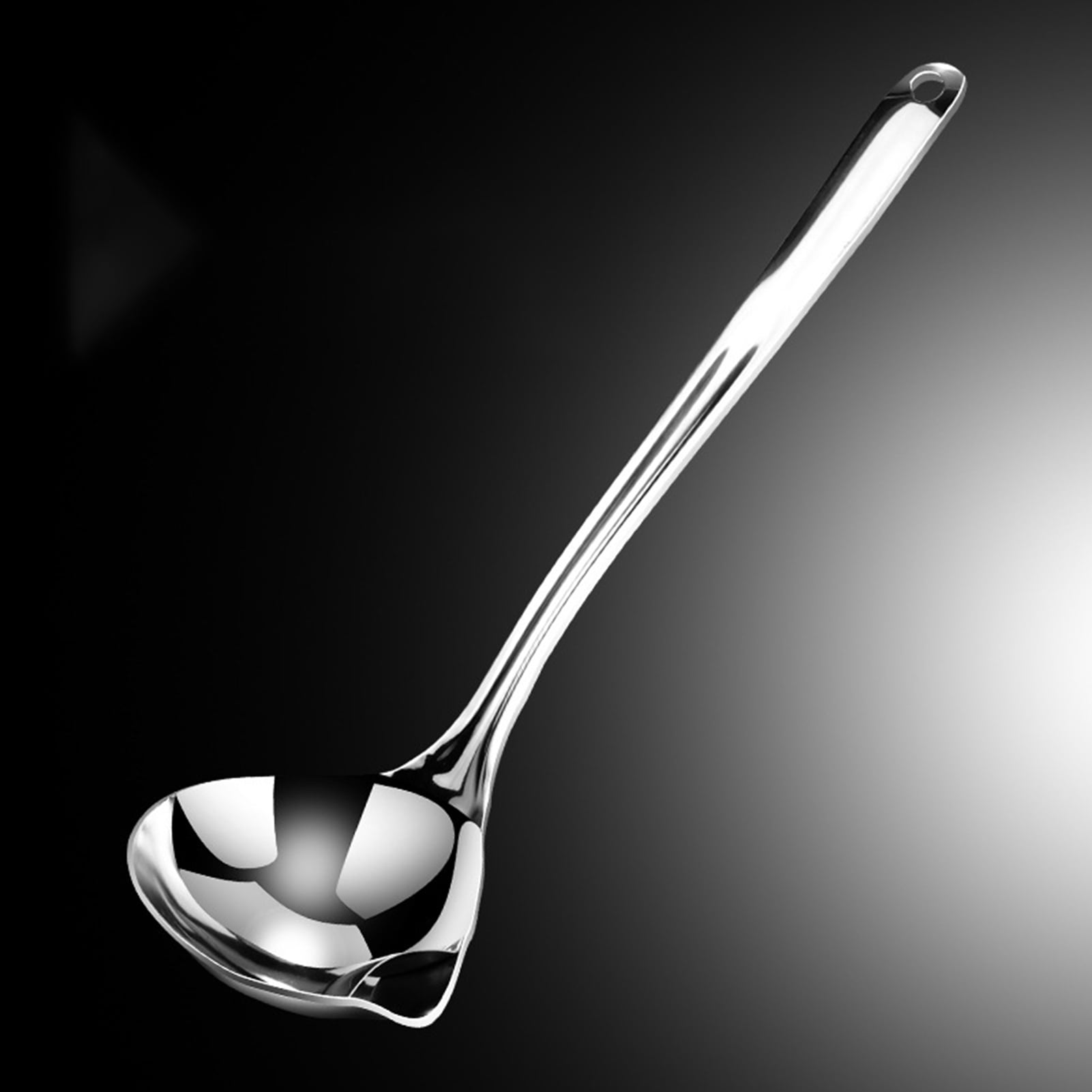 Reheyre Scalding Resistant Stainless Steel Soup Ladle with Long Handle - Cookware Supplies L As the picture - Image 7