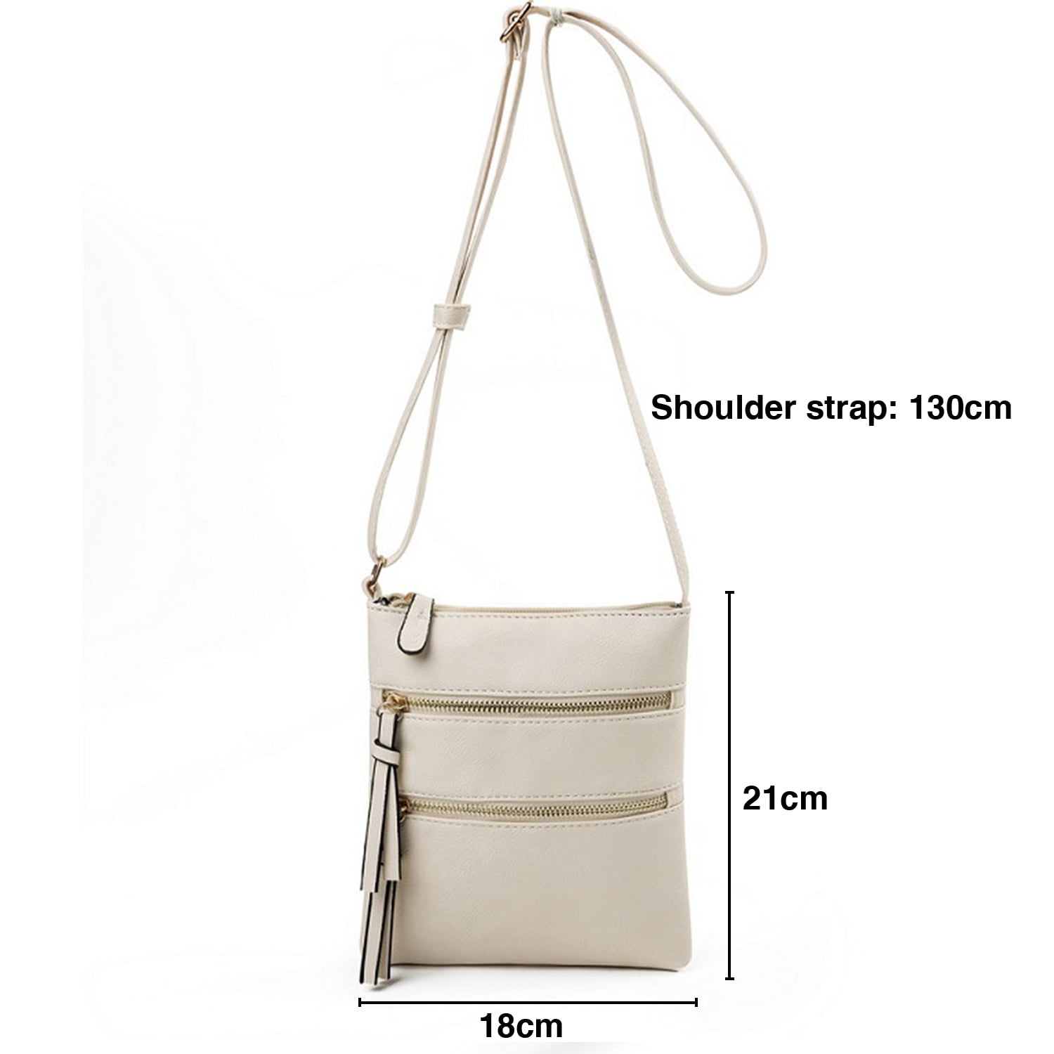 Small Crossbody Purses for Women Multi Pocket Travel Bag Over The Shoulder with Extra Long Strap - Beige - Image 3