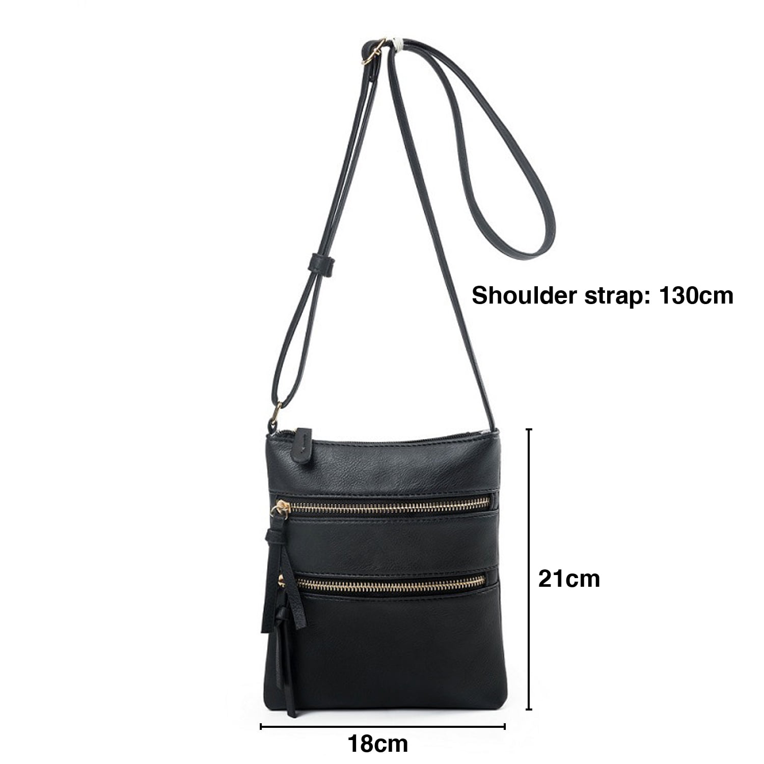 Small Crossbody Purses for Women Multi Pocket Travel Bag Over The Shoulder with Extra Long Strap - Beige Black - Image 3