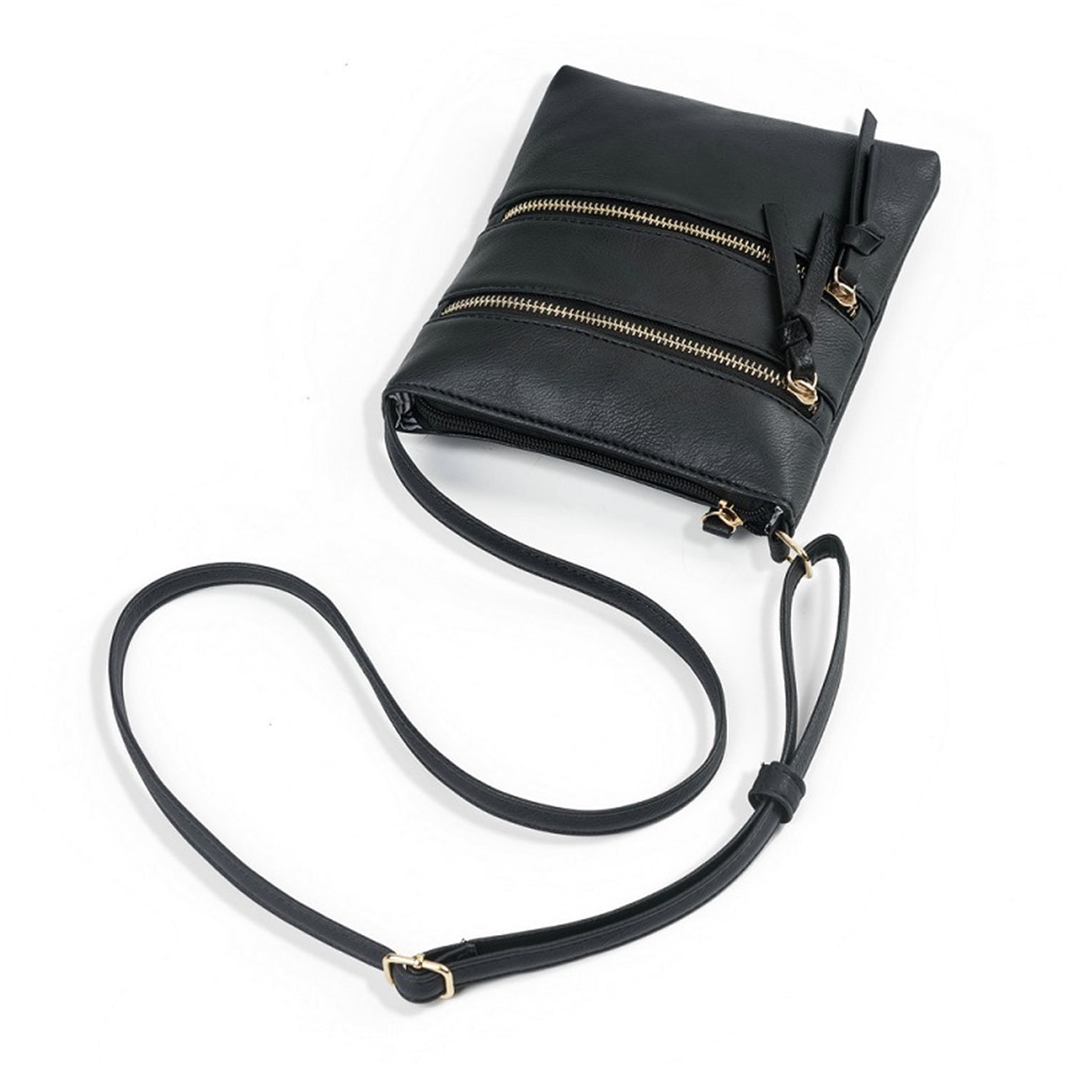Small Crossbody Purses for Women Multi Pocket Travel Bag Over The Shoulder with Extra Long Strap - Beige Black - Image 5