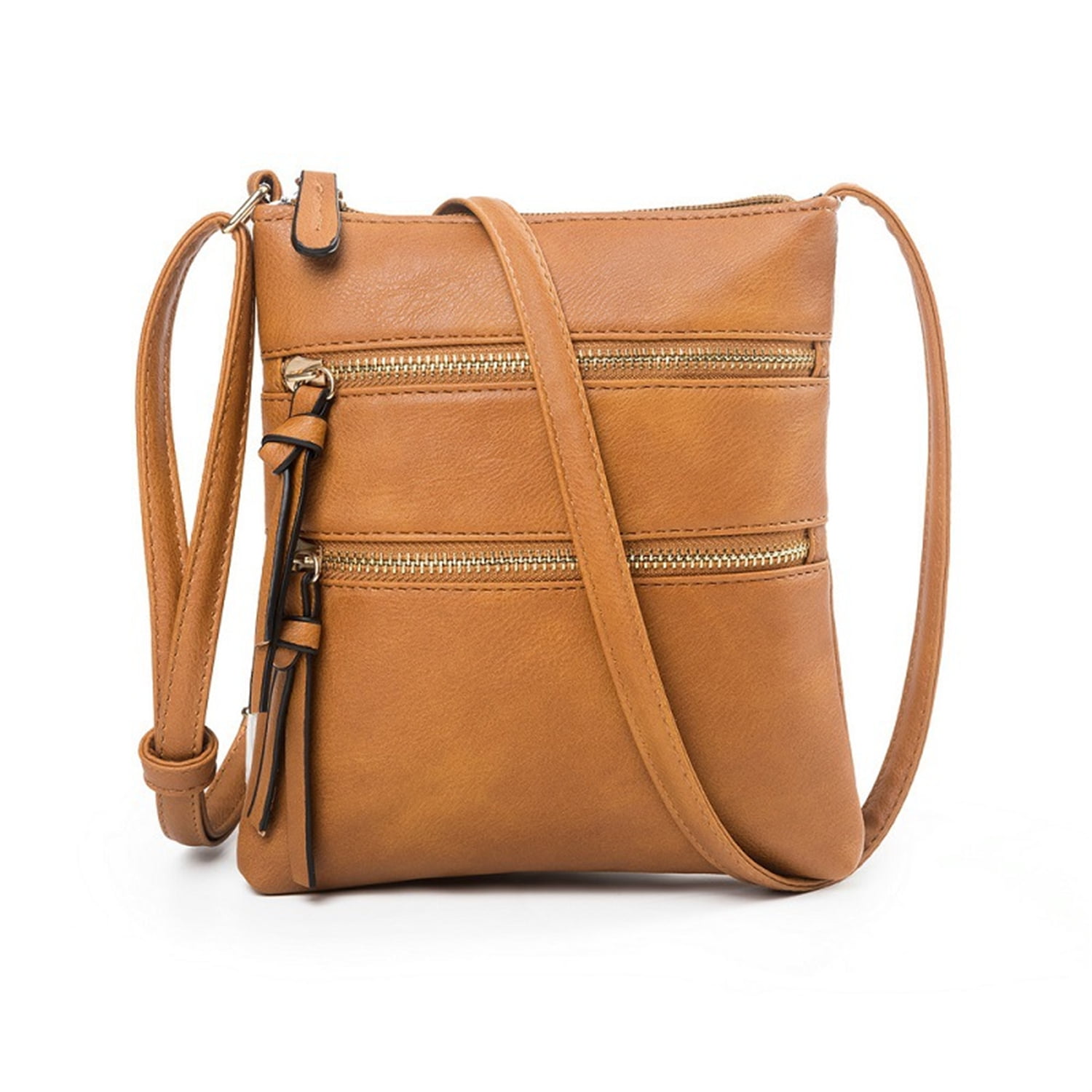 Small Crossbody Purses for Women Multi Pocket Travel Bag Over The Shoulder with Extra Long Strap - Beige Brown - Image 2