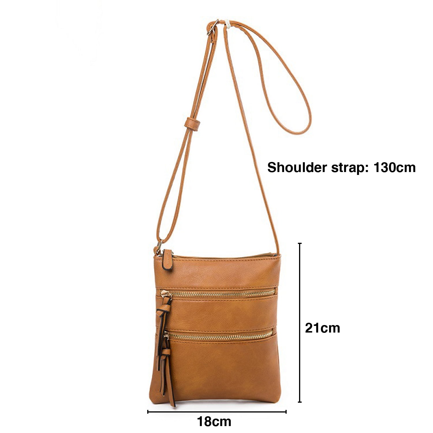 Small Crossbody Purses for Women Multi Pocket Travel Bag Over The Shoulder with Extra Long Strap - Beige Brown - Image 3