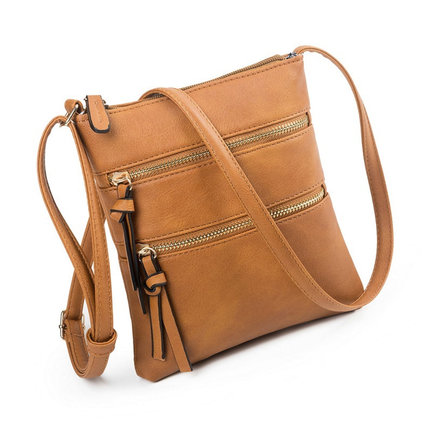 Small Crossbody Purses for Women Multi Pocket Travel Bag Over The Shoulder with Extra Long Strap - Beige Brown - Image 4