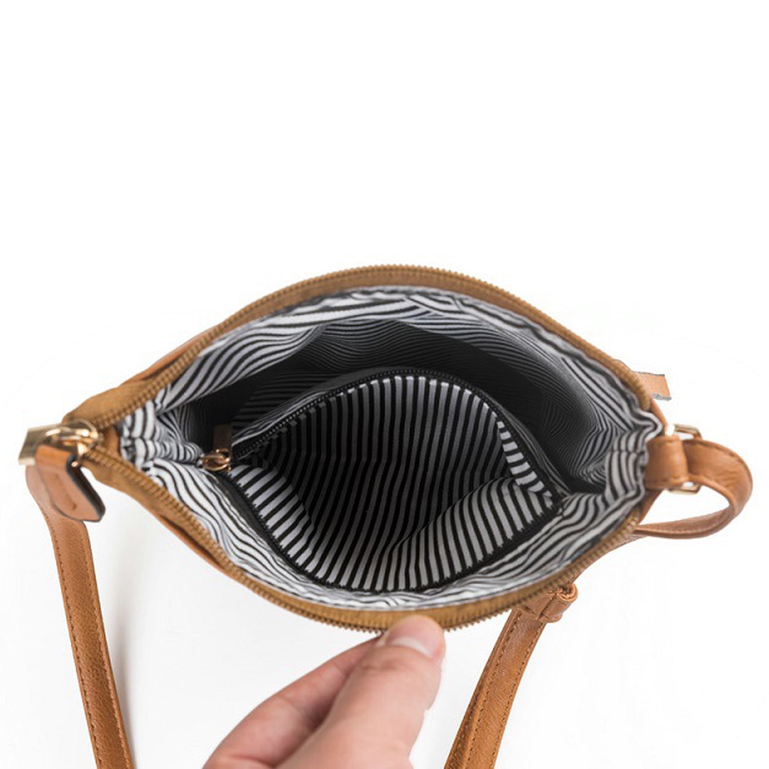 Small Crossbody Purses for Women Multi Pocket Travel Bag Over The Shoulder with Extra Long Strap - Beige Brown - Image 6