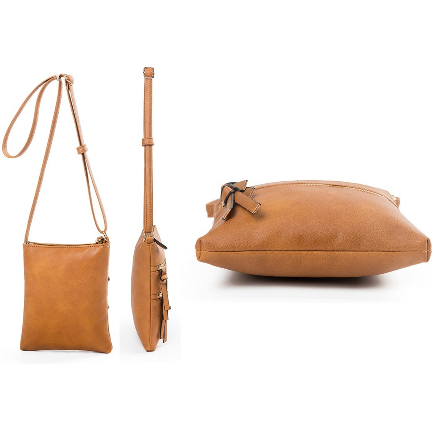 Small Crossbody Purses for Women Multi Pocket Travel Bag Over The Shoulder with Extra Long Strap - Beige Brown - Image 8