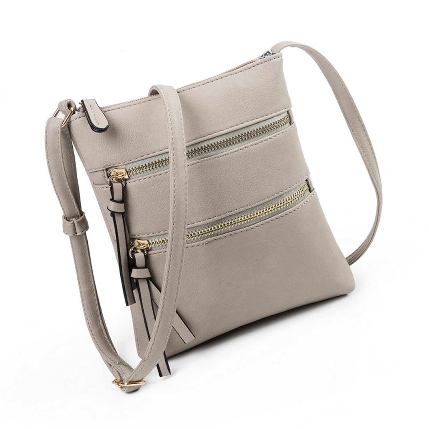 Small Crossbody Purses for Women Multi Pocket Travel Bag Over The Shoulder with Extra Long Strap - Beige Light Grey - Image 4