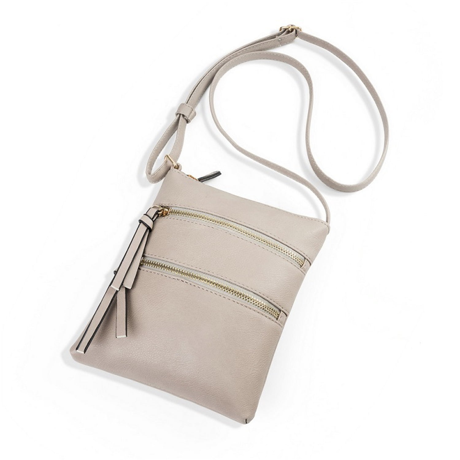 Small Crossbody Purses for Women Multi Pocket Travel Bag Over The Shoulder with Extra Long Strap - Beige Light Grey - Image 5