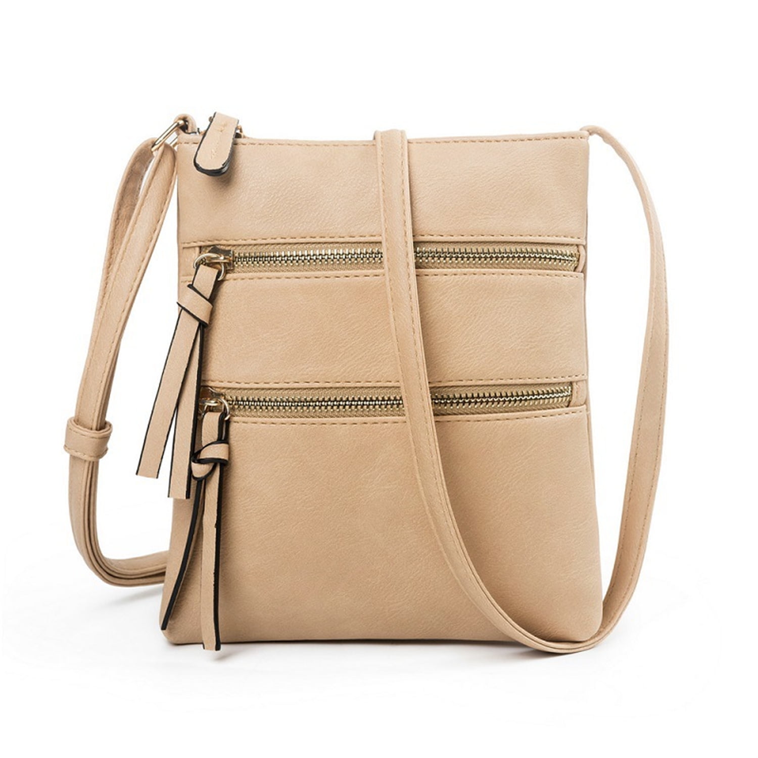 Small Crossbody Purses for Women Multi Pocket Travel Bag Over The Shoulder with Extra Long Strap - Beige Light Khaki - Image 2