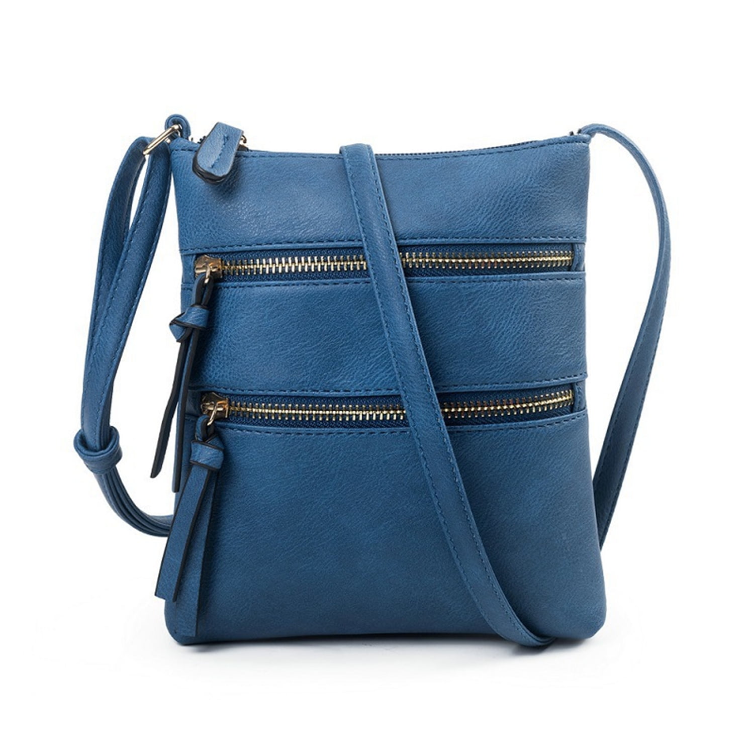 Small Crossbody Purses for Women Multi Pocket Travel Bag Over The Shoulder with Extra Long Strap - Beige Navy Blue - Image 2