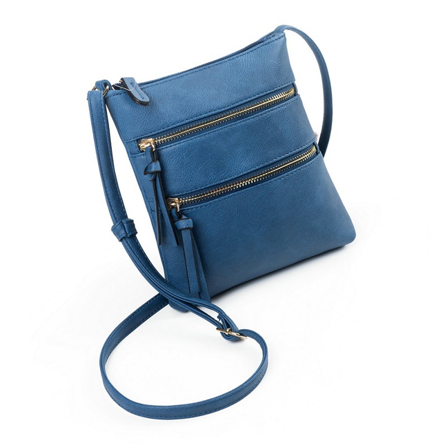 Small Crossbody Purses for Women Multi Pocket Travel Bag Over The Shoulder with Extra Long Strap - Beige Navy Blue - Image 4
