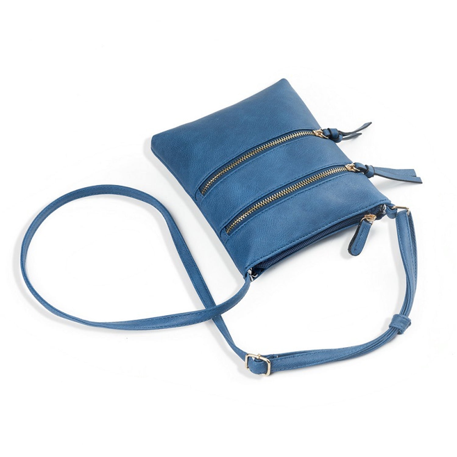 Small Crossbody Purses for Women Multi Pocket Travel Bag Over The Shoulder with Extra Long Strap - Beige Navy Blue - Image 5