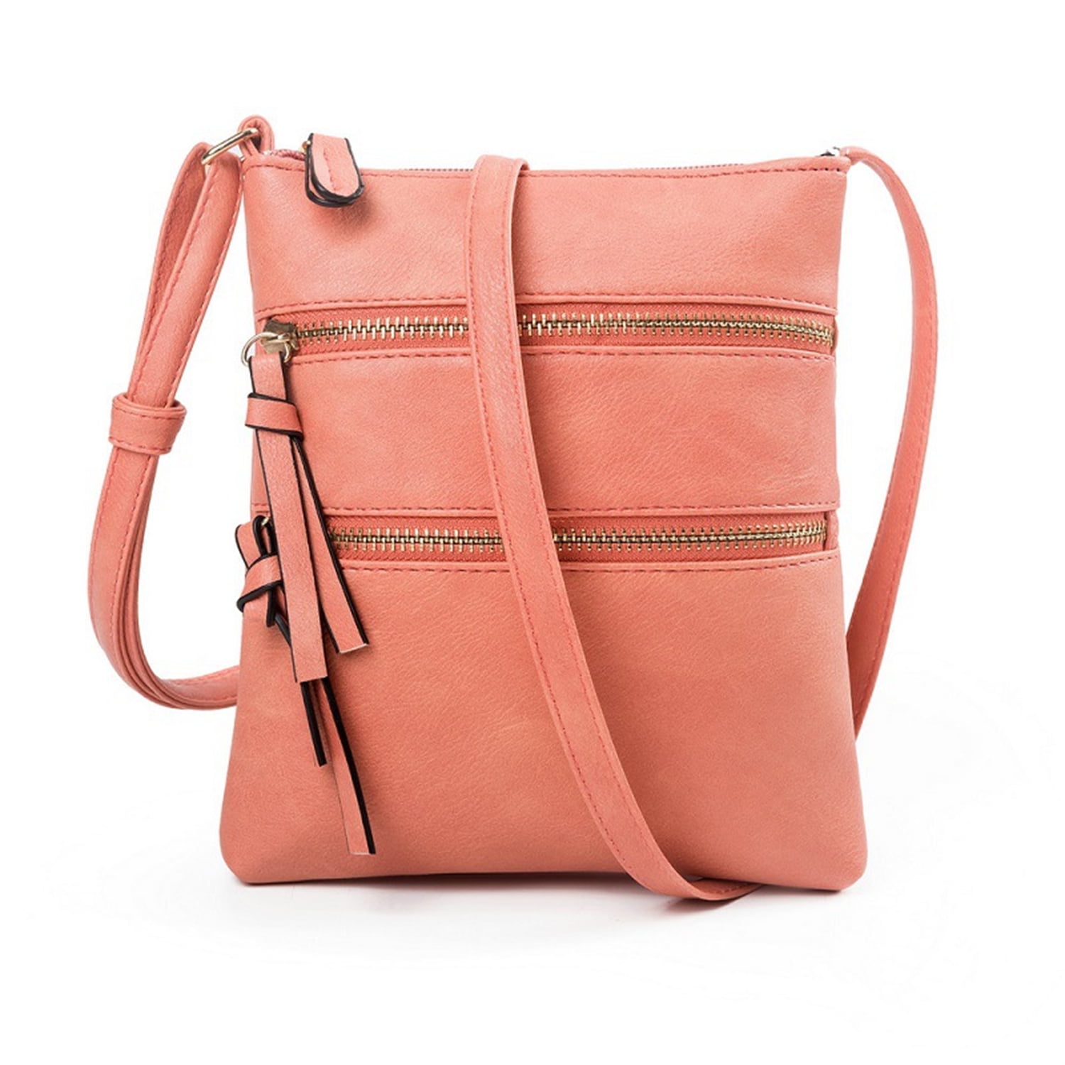Small Crossbody Purses for Women Multi Pocket Travel Bag Over The Shoulder with Extra Long Strap - Beige Watermelon Red - Image 2